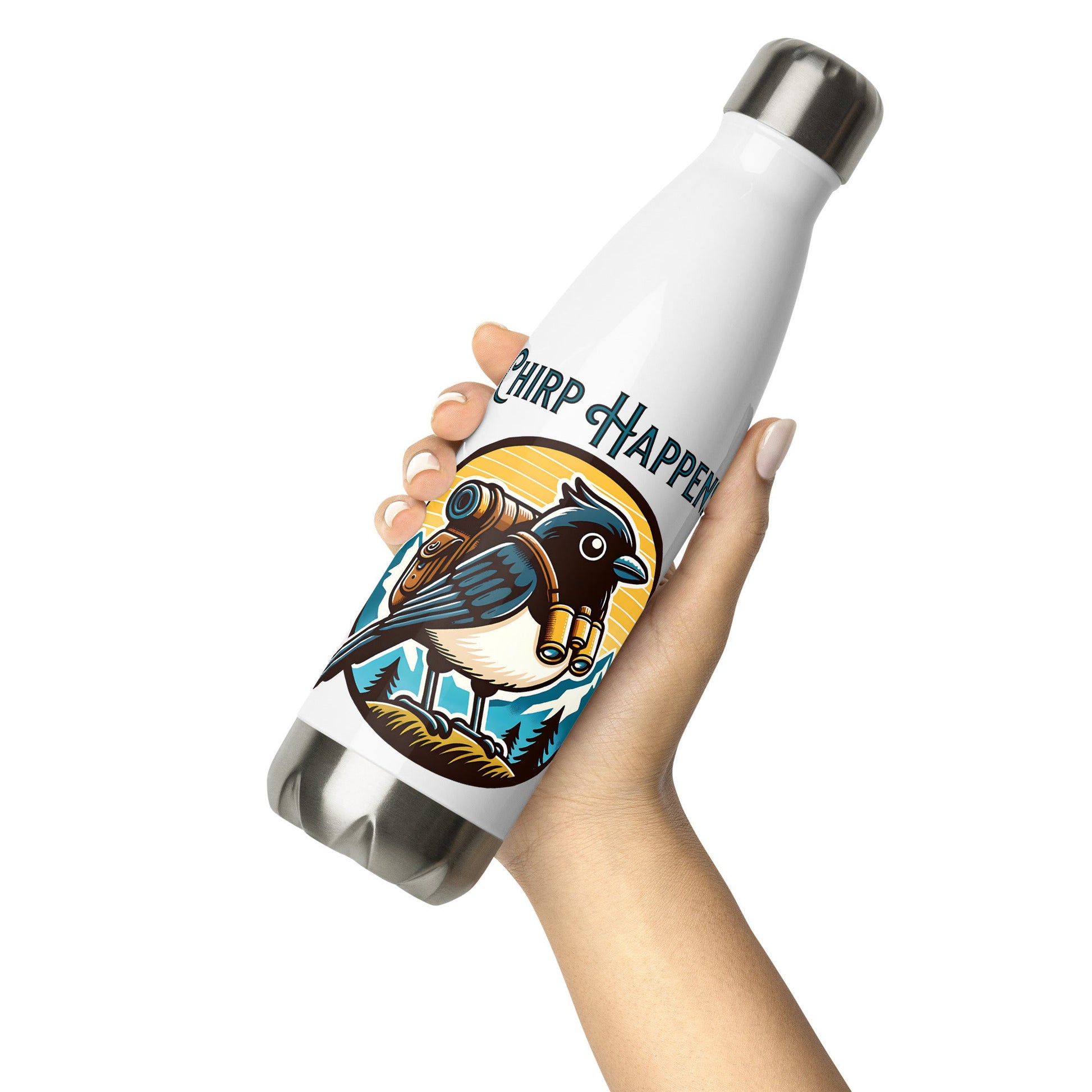 Chirp Happens Stainless Steel Water Bottle - Stainless Steel Water Bottle - Discovery Co.