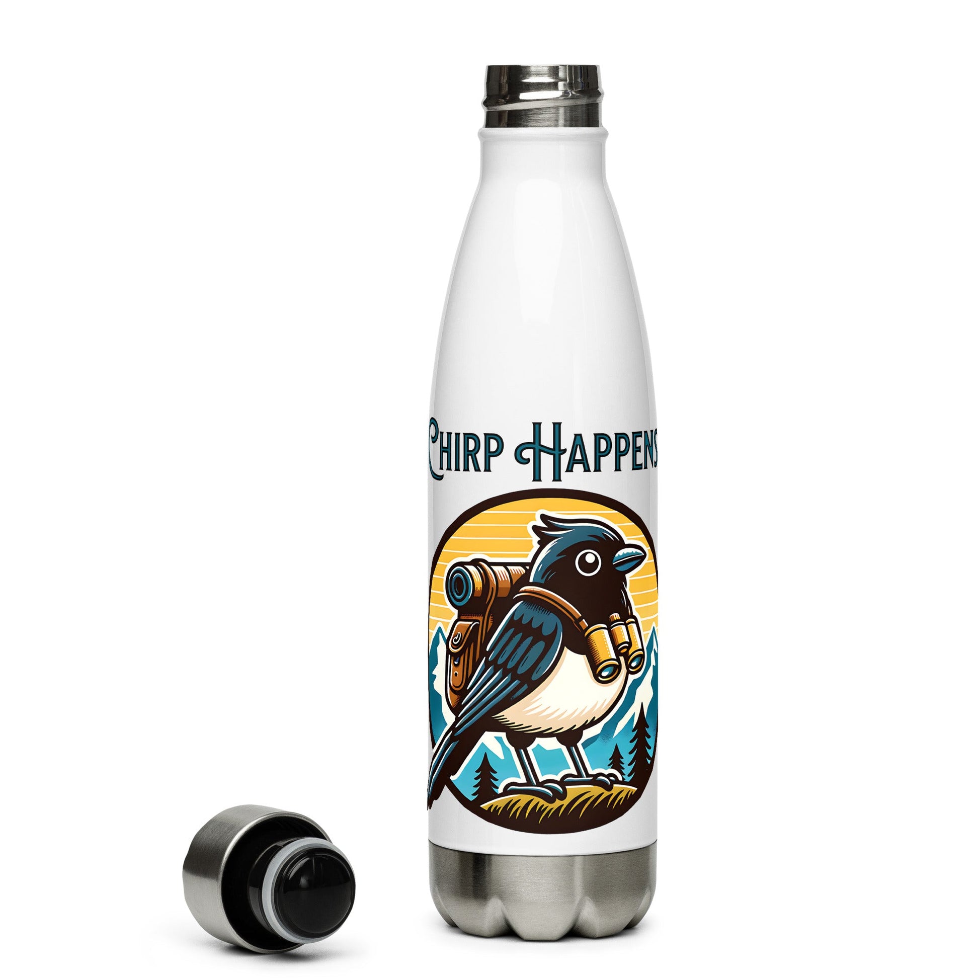 Chirp Happens Stainless Steel Water Bottle - Stainless Steel Water Bottle - Discovery Co.