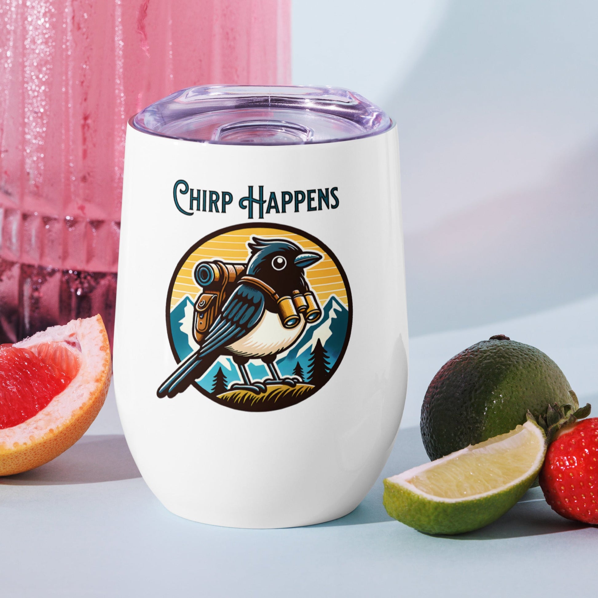 Chirp Happens Stainless Steel Wine Tumbler - Steel Tumbler - Discovery Co.