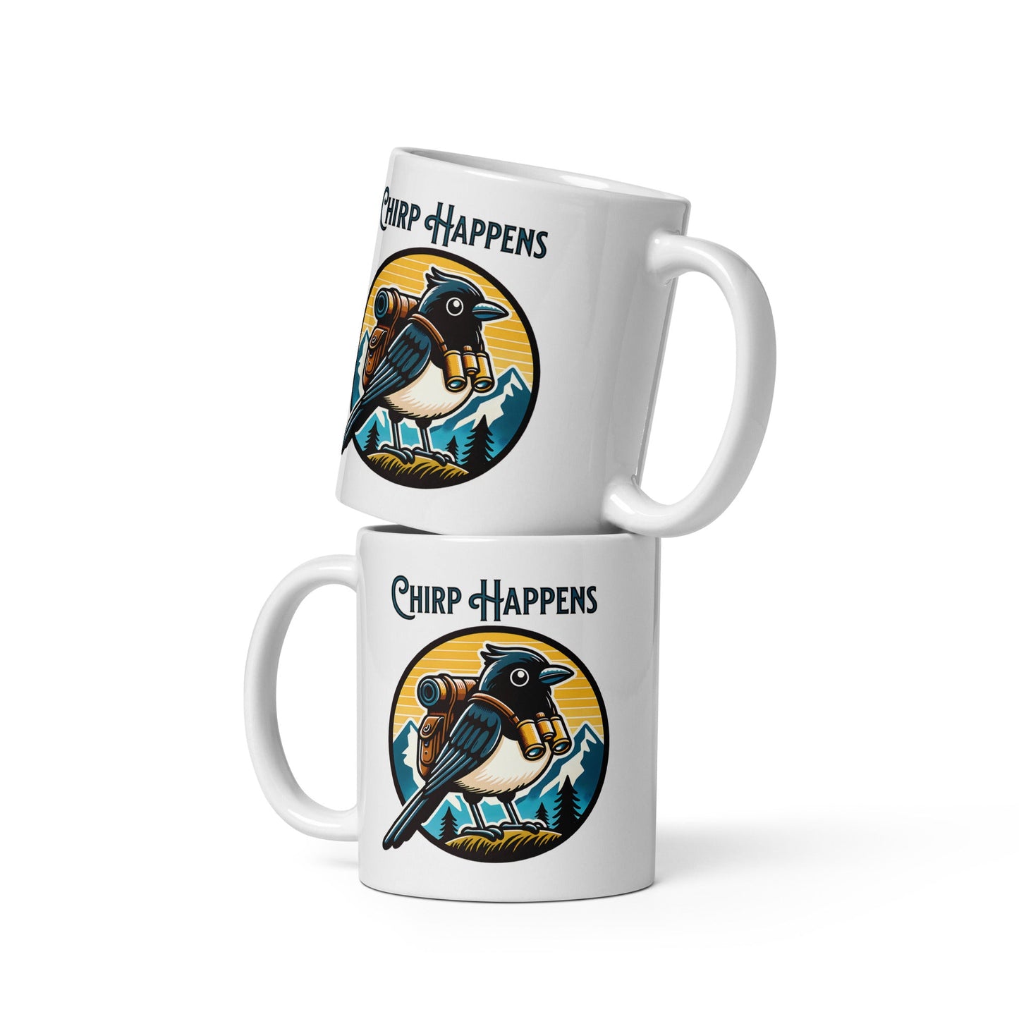 Chirp Happens White Glossy Mug - Mugs - Discovery Co.