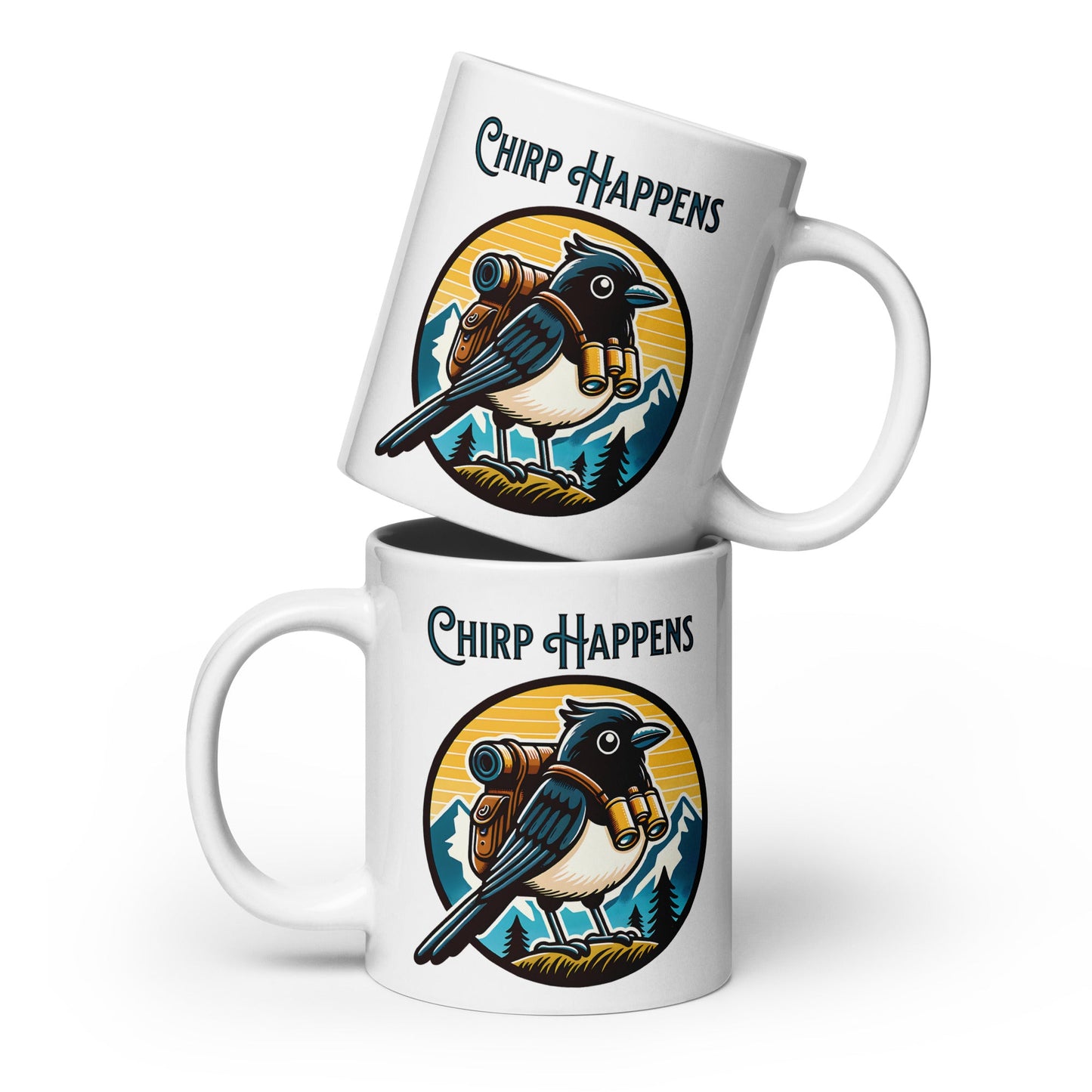 Chirp Happens White Glossy Mug - Mugs - Discovery Co.