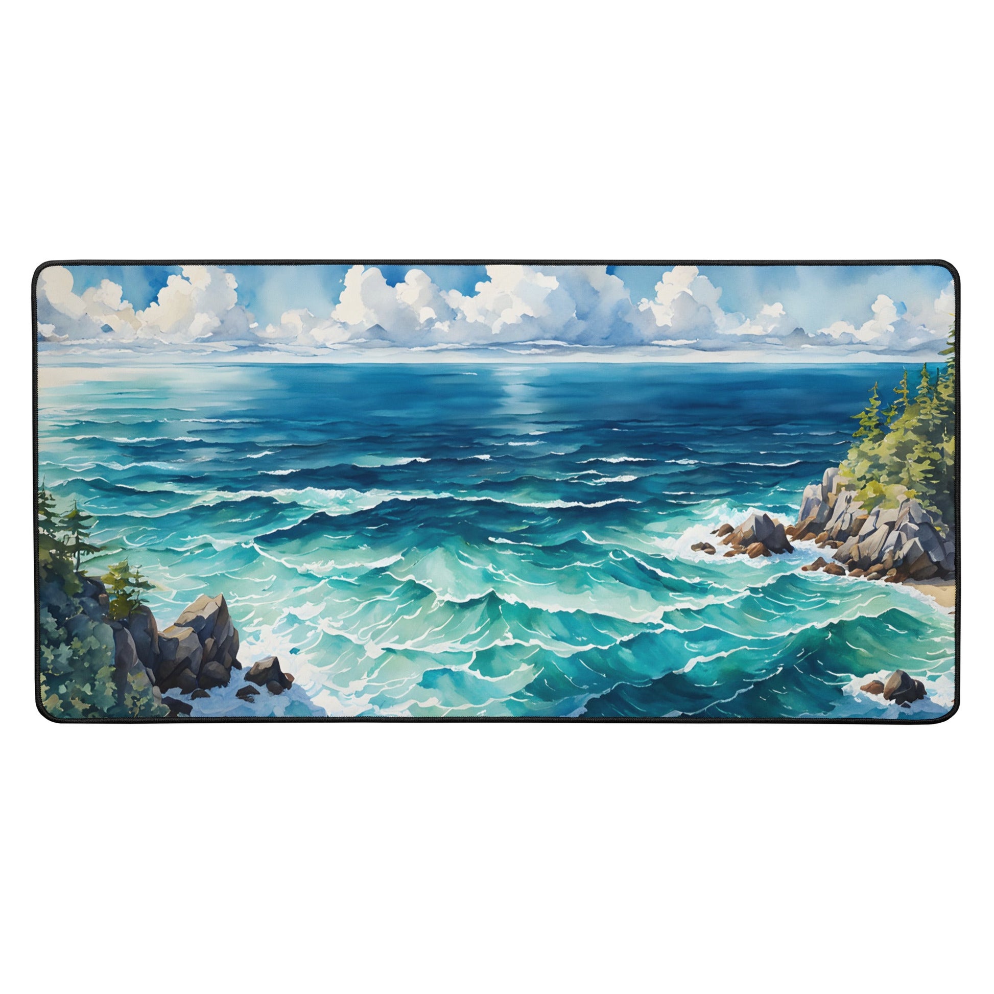 Coastal Cove Watercolor Desk Mat - Mouse Pads - Discovery Co.
