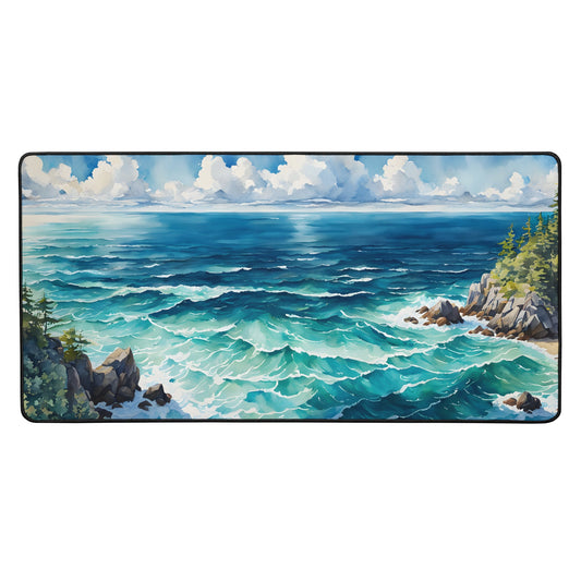 Coastal Cove Watercolor Desk Mat - Mouse Pads - Discovery Co.