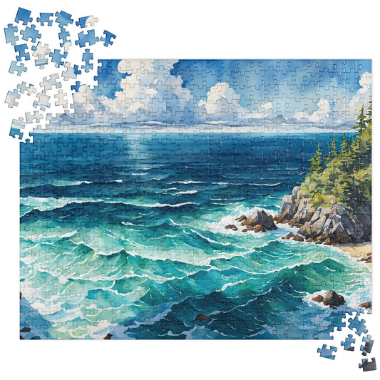 Coastal Cove Watercolor Jigsaw Puzzle - Puzzle - Discovery Co.