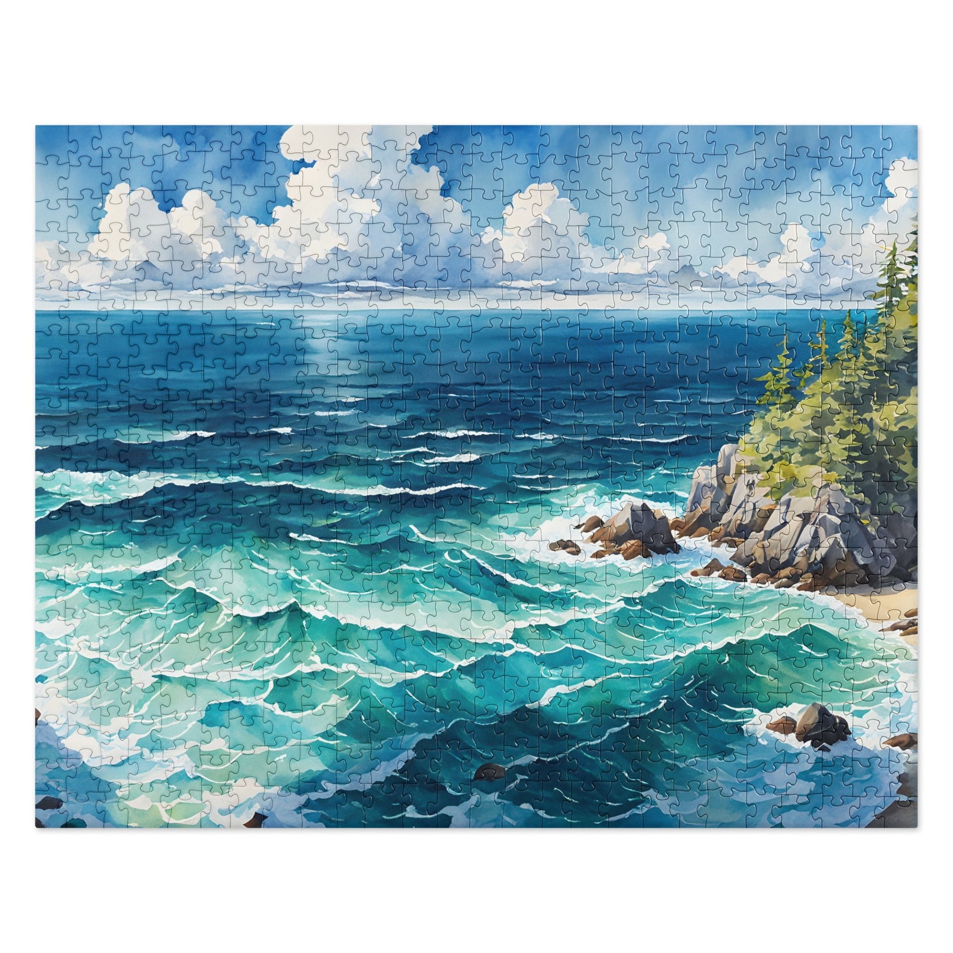 Coastal Cove Watercolor Jigsaw Puzzle - Puzzle - Discovery Co.