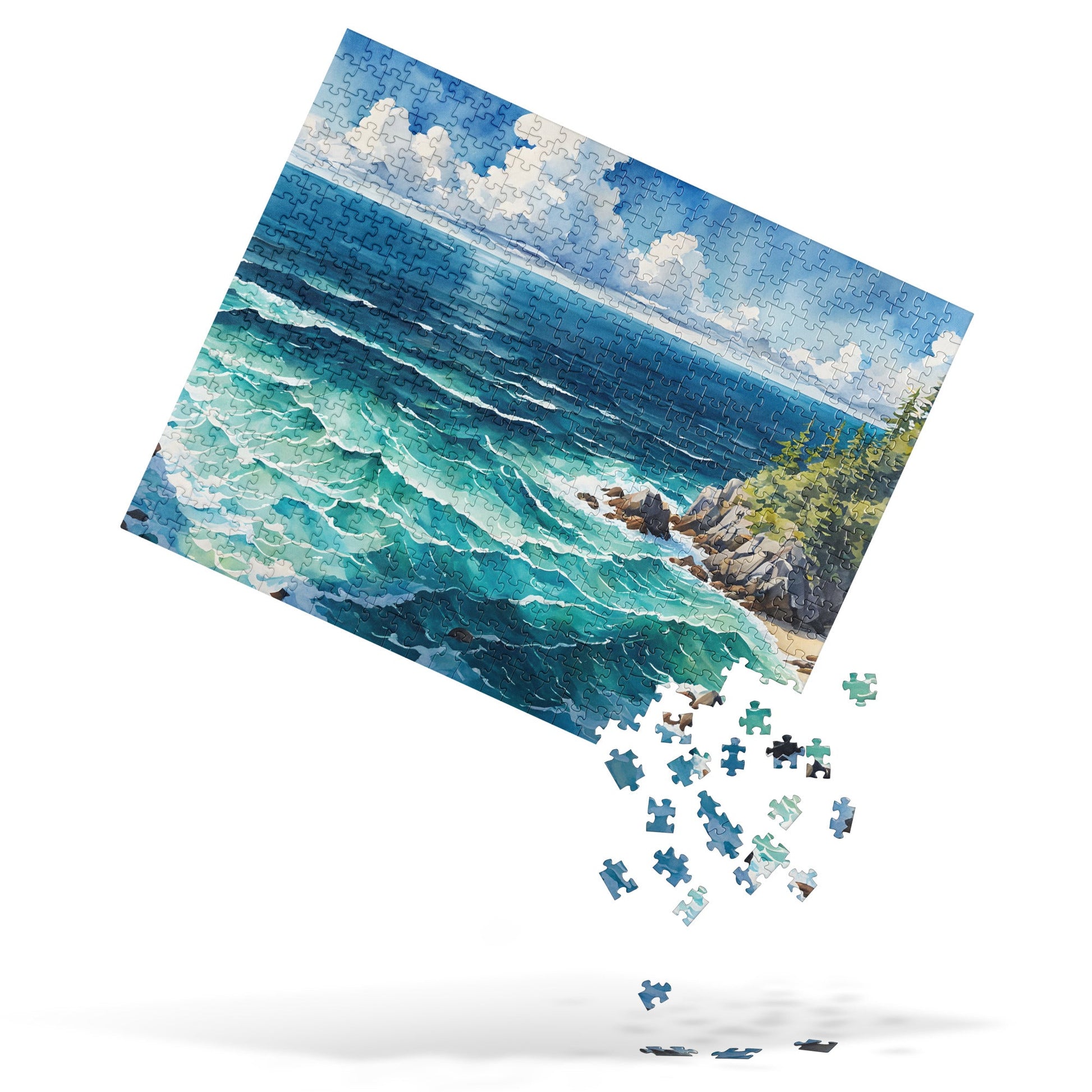 Coastal Cove Watercolor Jigsaw Puzzle - Puzzle - Discovery Co.