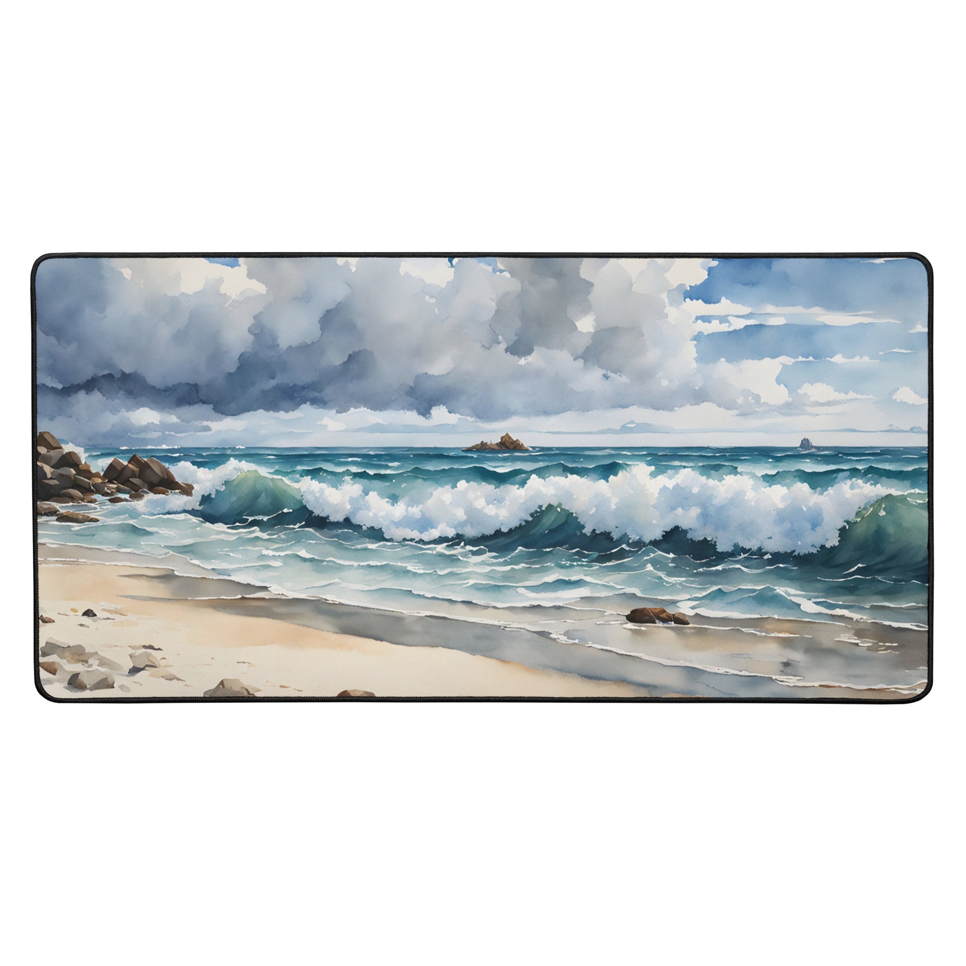 Coastline Watercolor Desk Mat - Mouse Pads - Discovery Co.