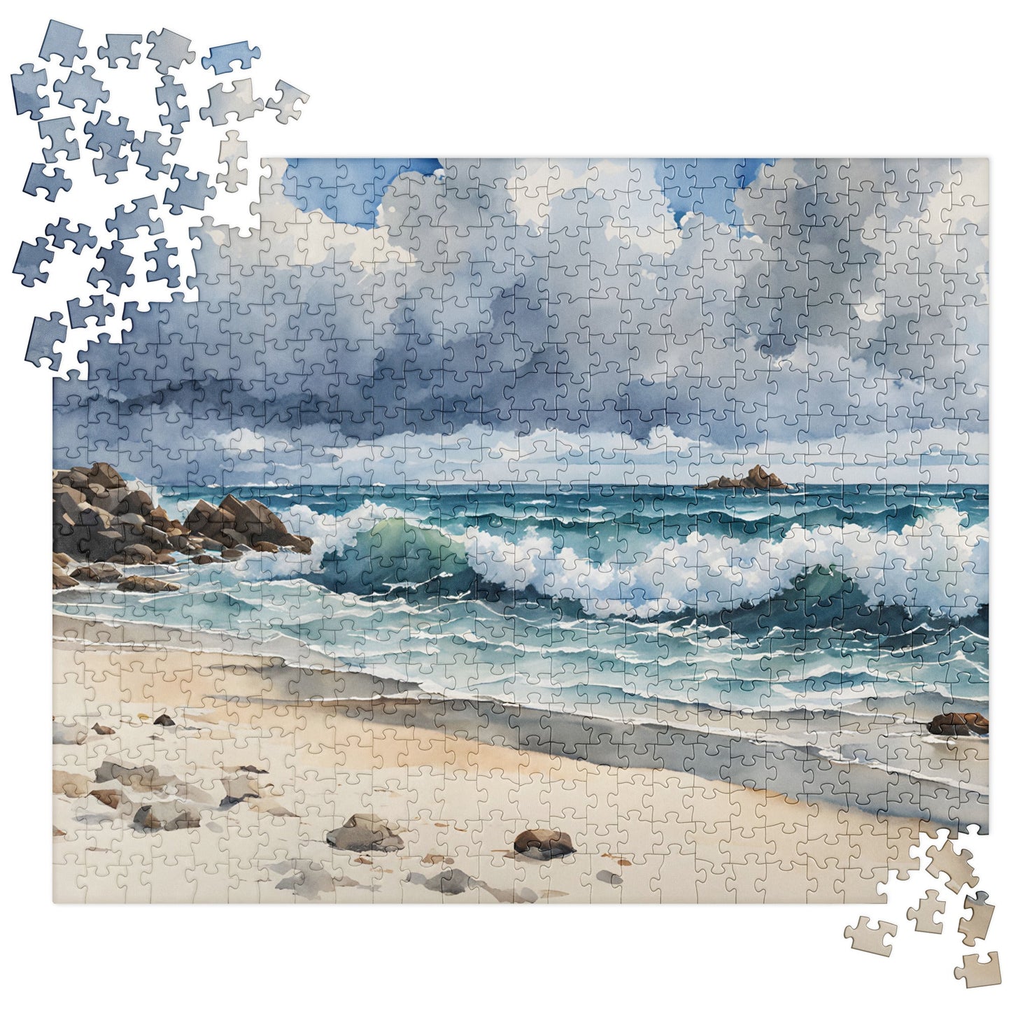 Coastline Watercolor Jigsaw Puzzle - Puzzle - Discovery Co.