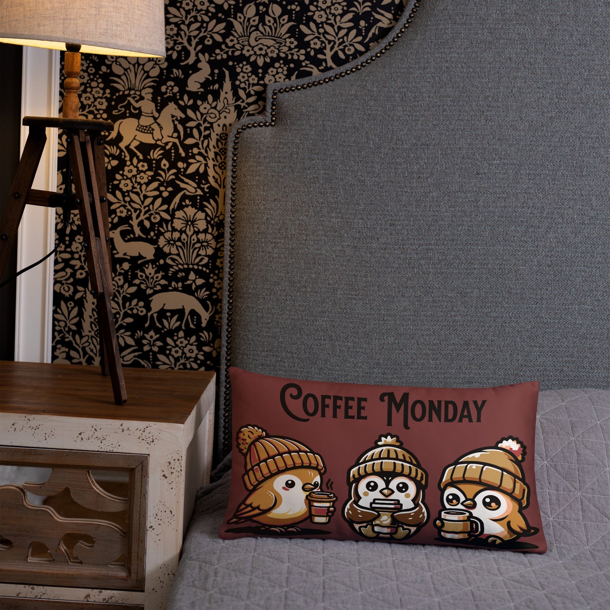 Coffee Monday (Brown) Basic Pillow - Pillows - Discovery Co.