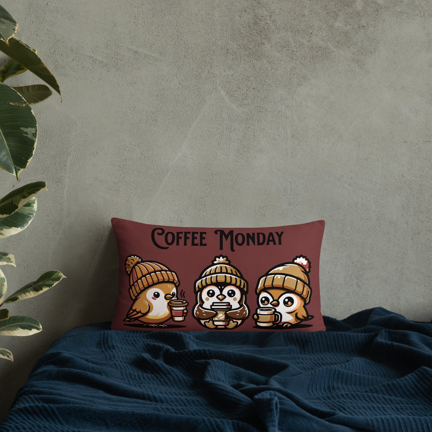 Coffee Monday (Brown) Basic Pillow - Pillows - Discovery Co.