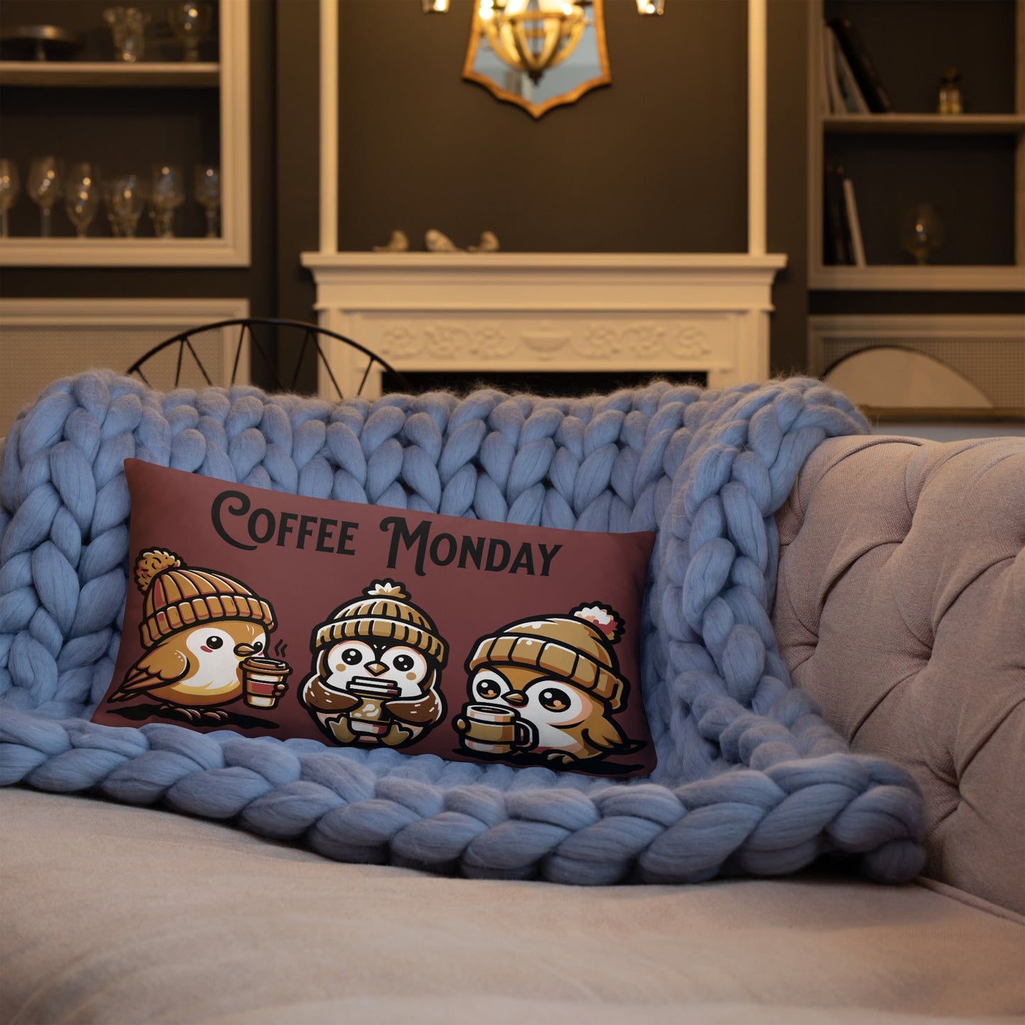 Coffee Monday (Brown) Basic Pillow - Pillows - Discovery Co.