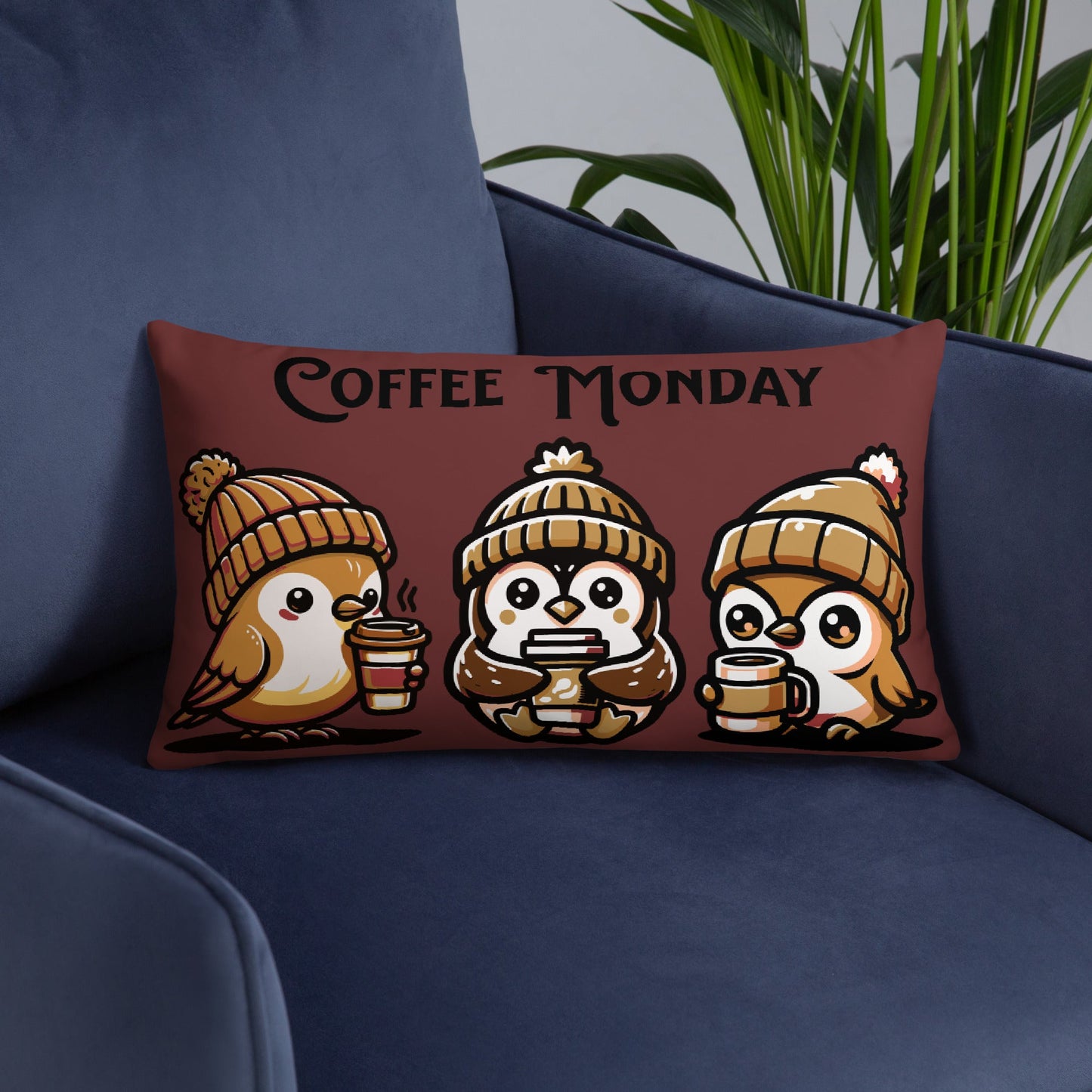 Coffee Monday (Brown) Basic Pillow - Pillows - Discovery Co.