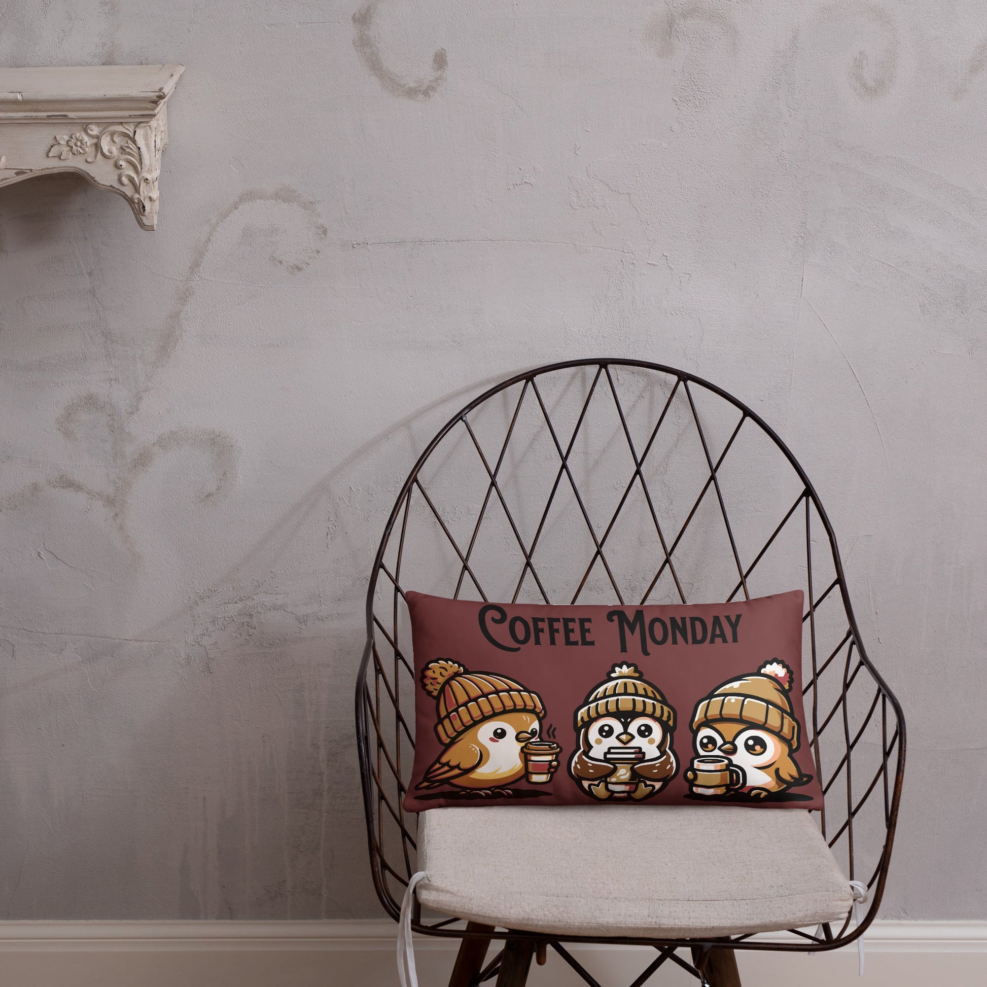Coffee Monday (Brown) Basic Pillow - Pillows - Discovery Co.