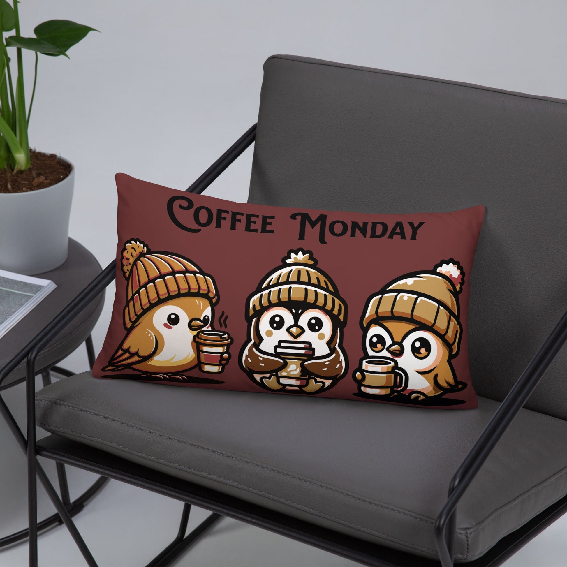 Coffee Monday (Brown) Basic Pillow - Pillows - Discovery Co.