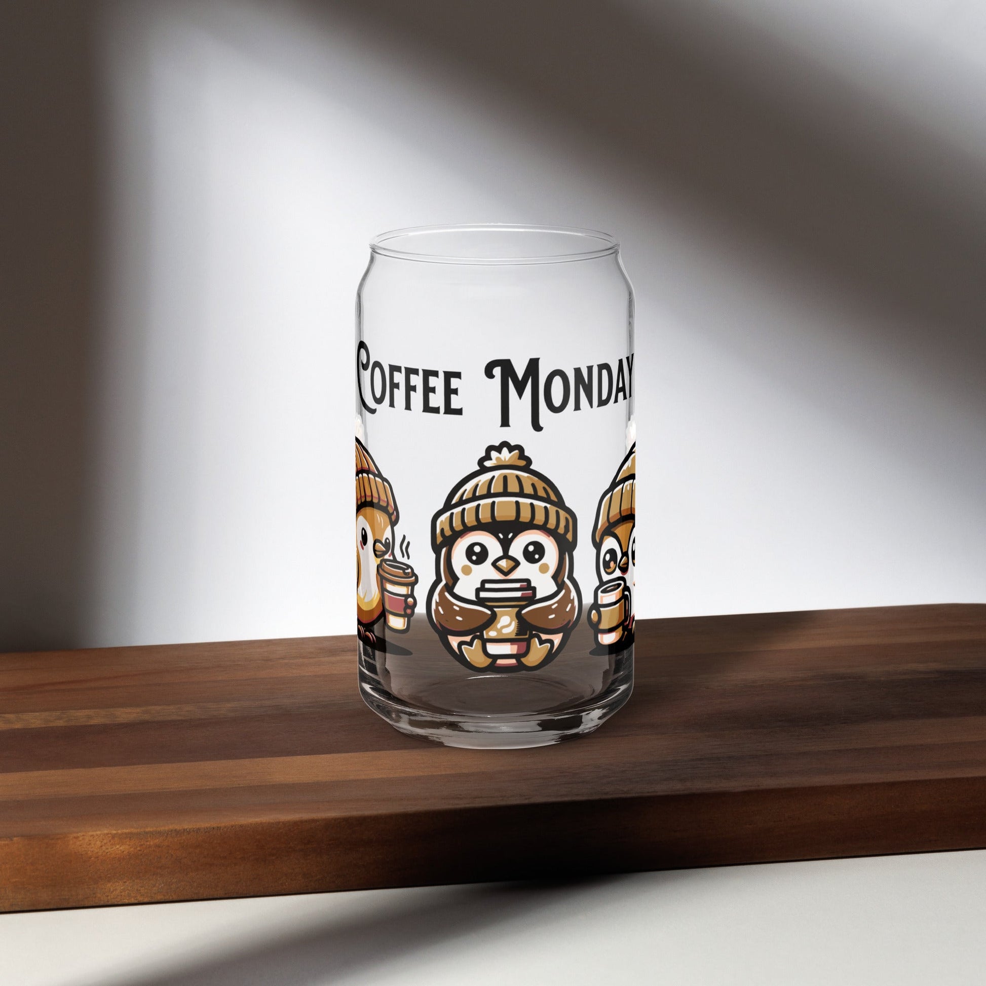 Coffee Monday (Brown) Can - Shaped Glass - Can - Shaped Glass - Discovery Co.