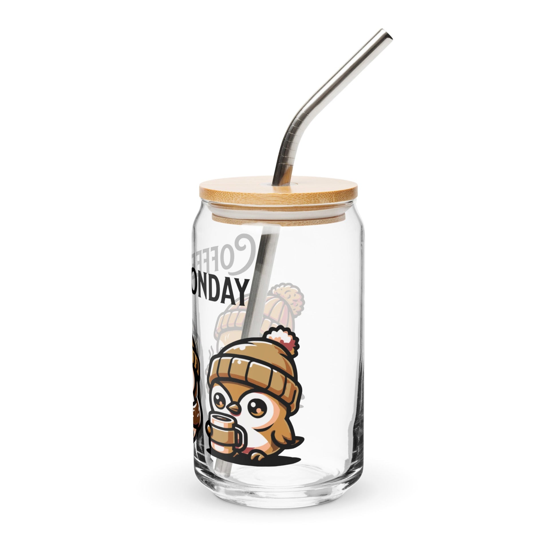 Coffee Monday (Brown) Can - Shaped Glass - Can - Shaped Glass - Discovery Co.