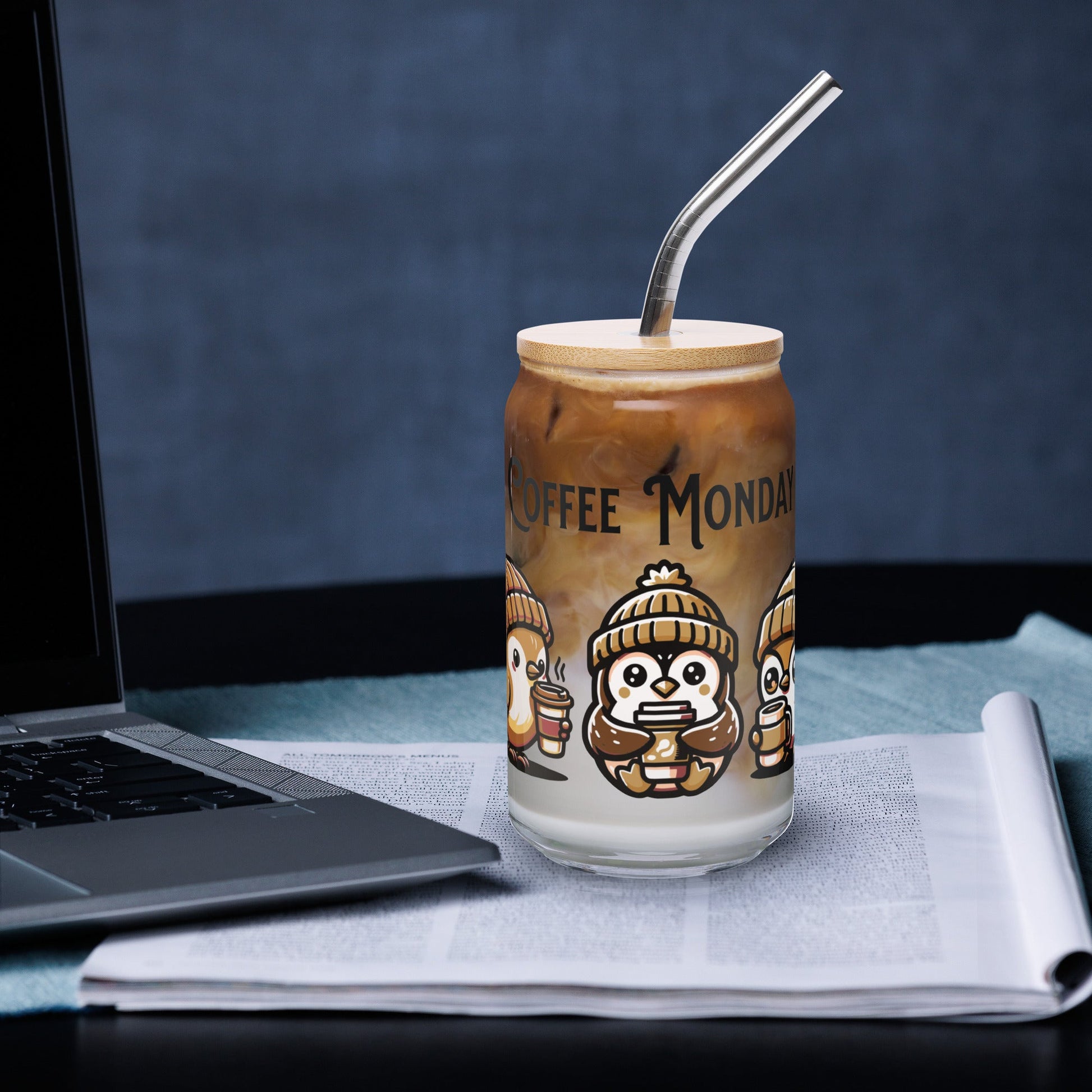 Coffee Monday (Brown) Can - Shaped Glass - Can - Shaped Glass - Discovery Co.