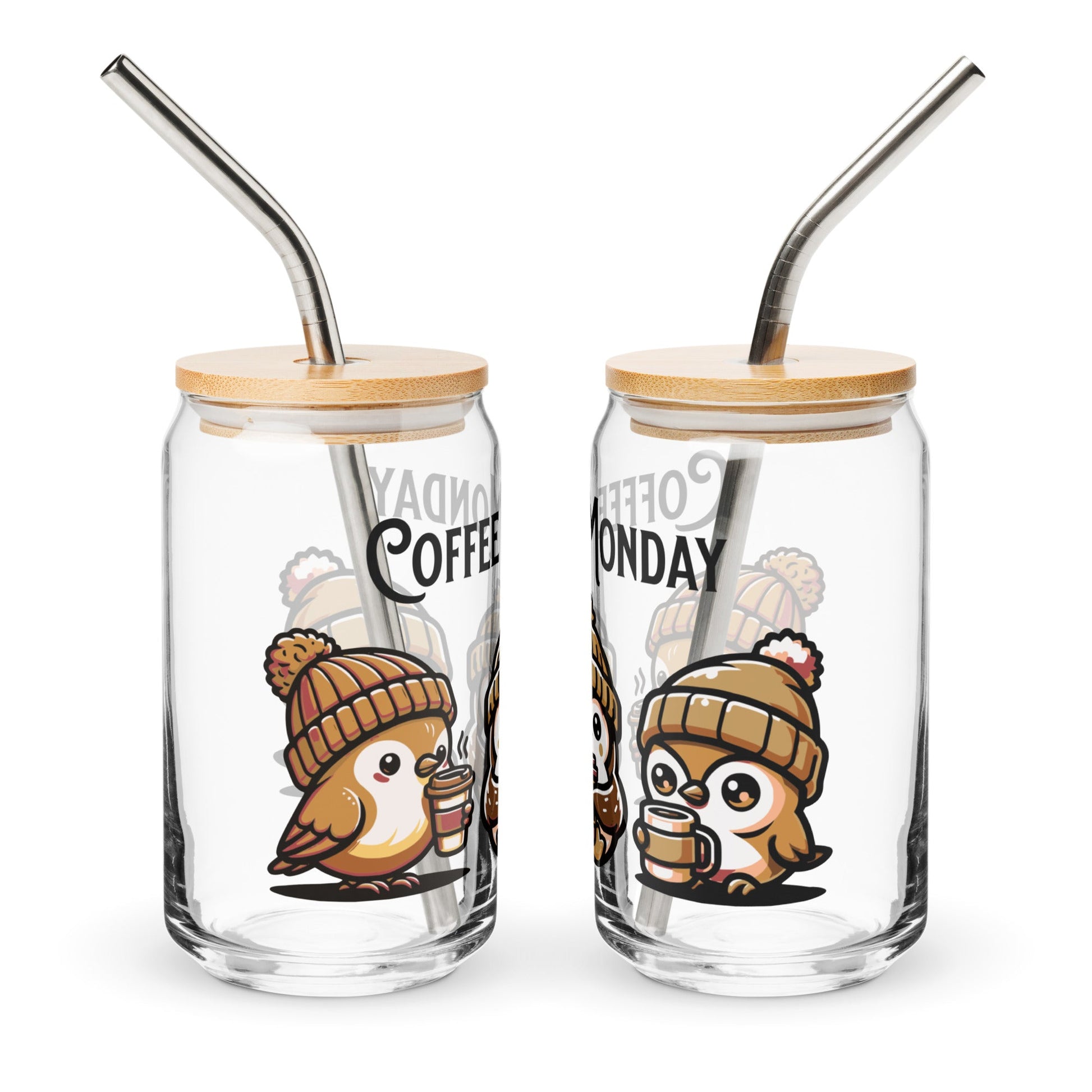Coffee Monday (Brown) Can - Shaped Glass - Can - Shaped Glass - Discovery Co.