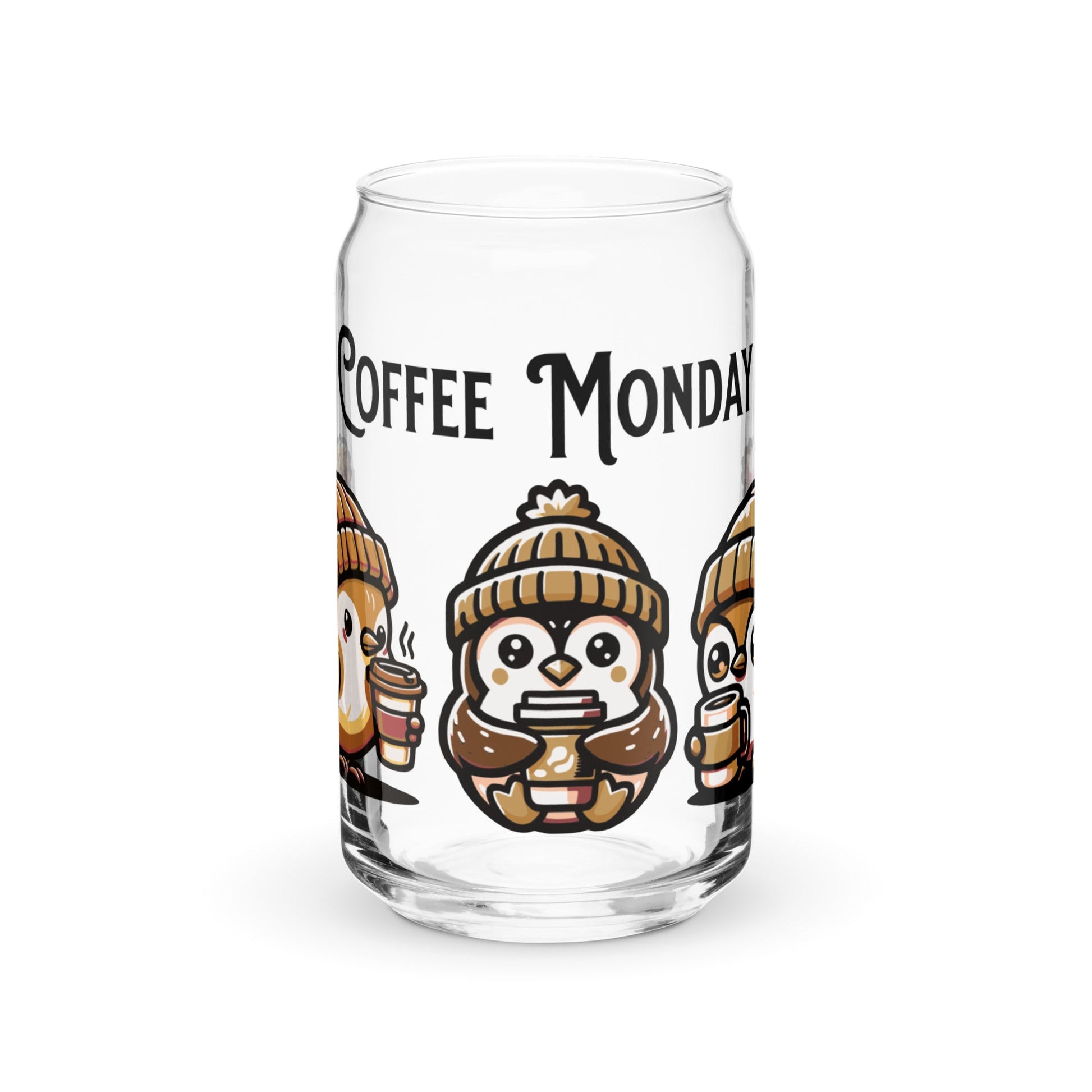 Coffee Monday (Brown) Can - Shaped Glass - Can - Shaped Glass - Discovery Co.