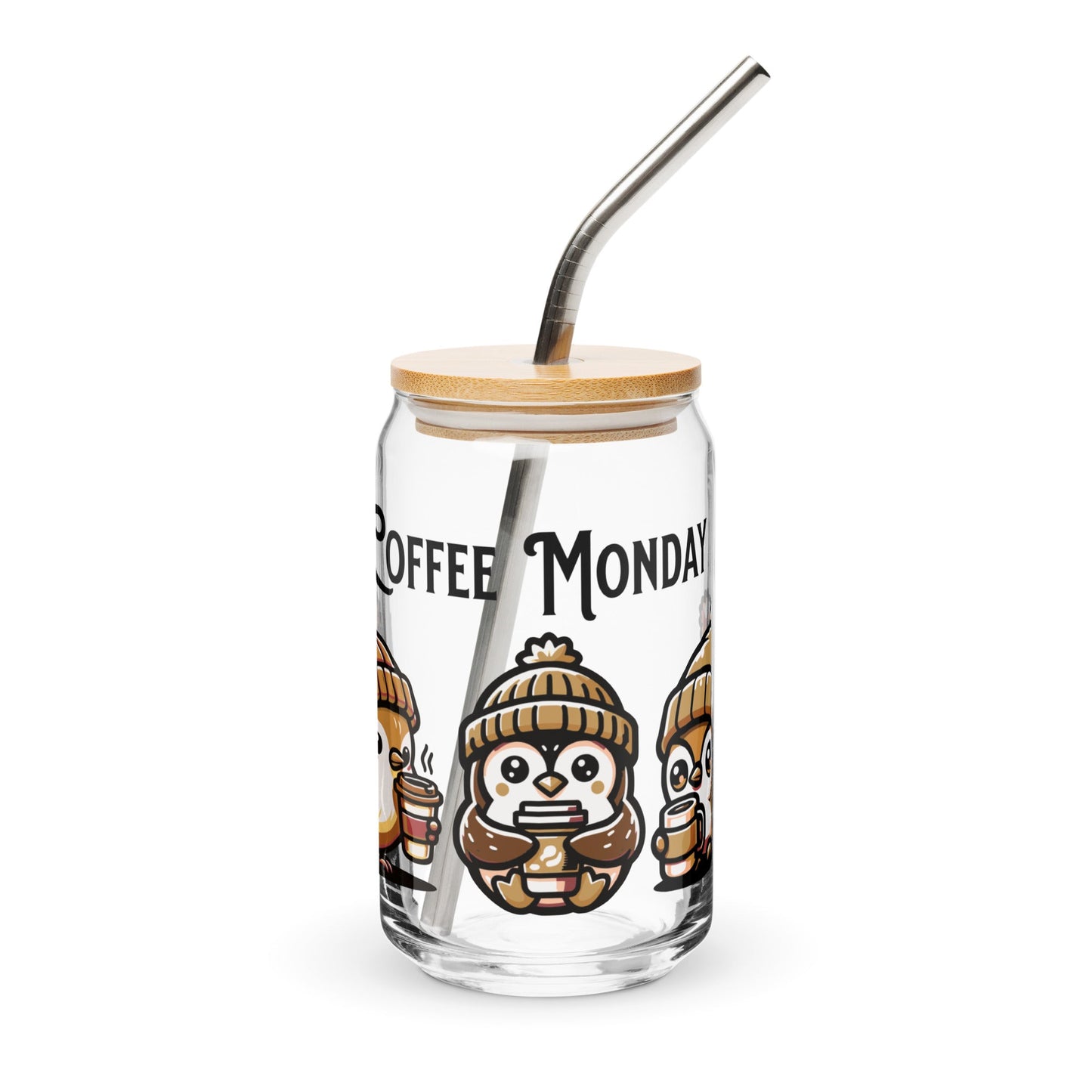 Coffee Monday (Brown) Can - Shaped Glass - Can - Shaped Glass - Discovery Co.