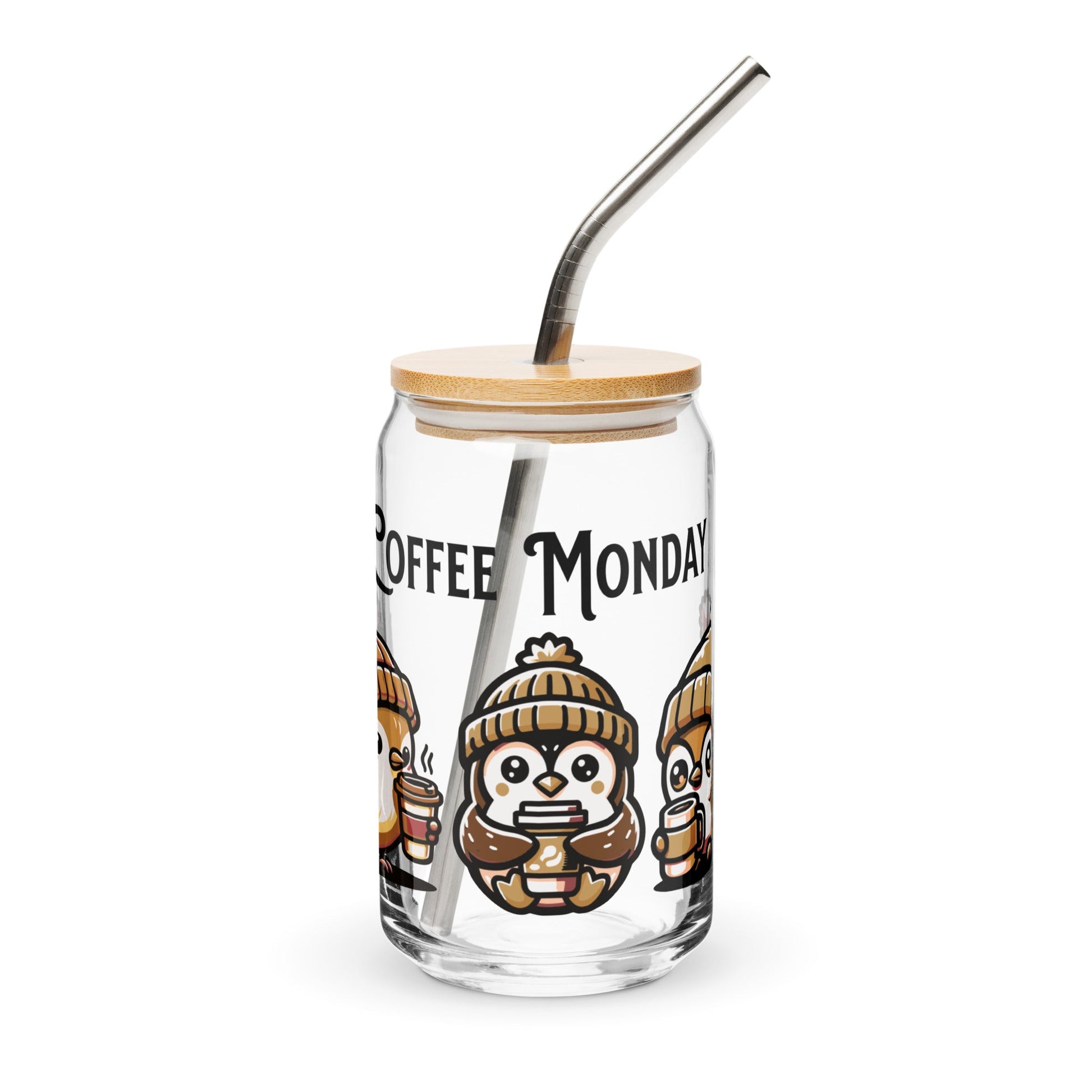 Coffee Monday (Brown) Can - Shaped Glass - Can - Shaped Glass - Discovery Co.