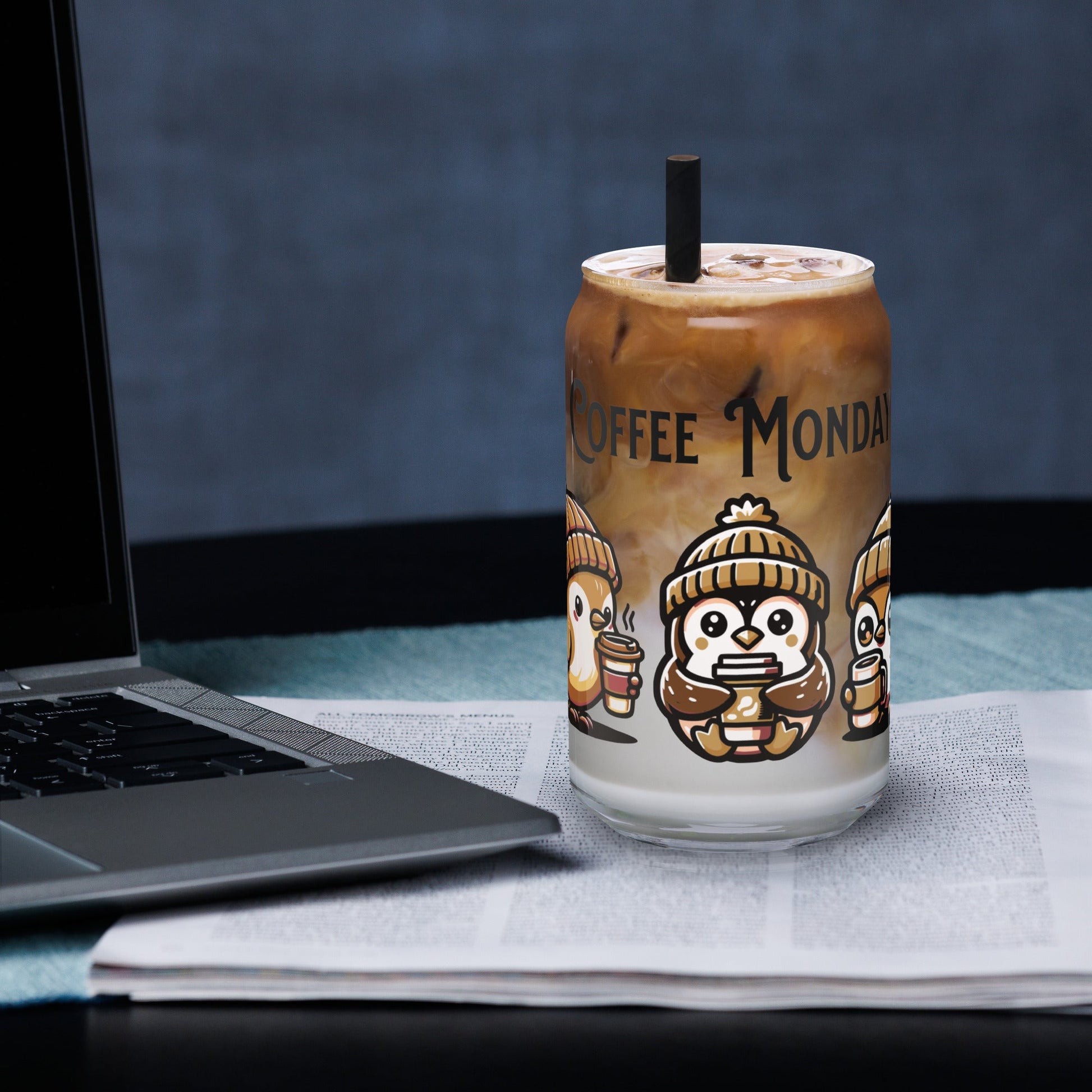 Coffee Monday (Brown) Can - Shaped Glass - Can - Shaped Glass - Discovery Co.