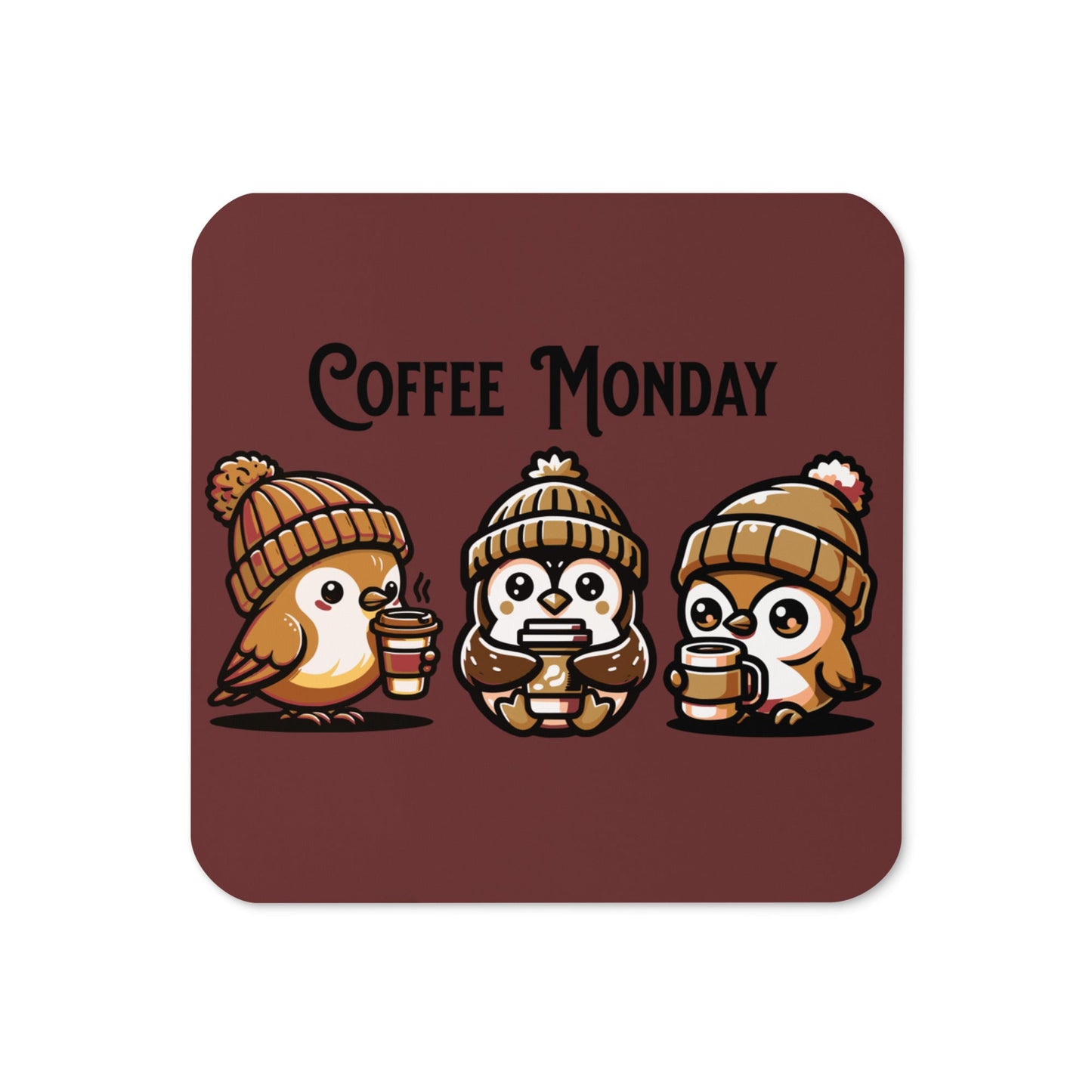 Coffee Monday (Brown) Cork - Back Coaster - Coasters - Discovery Co.