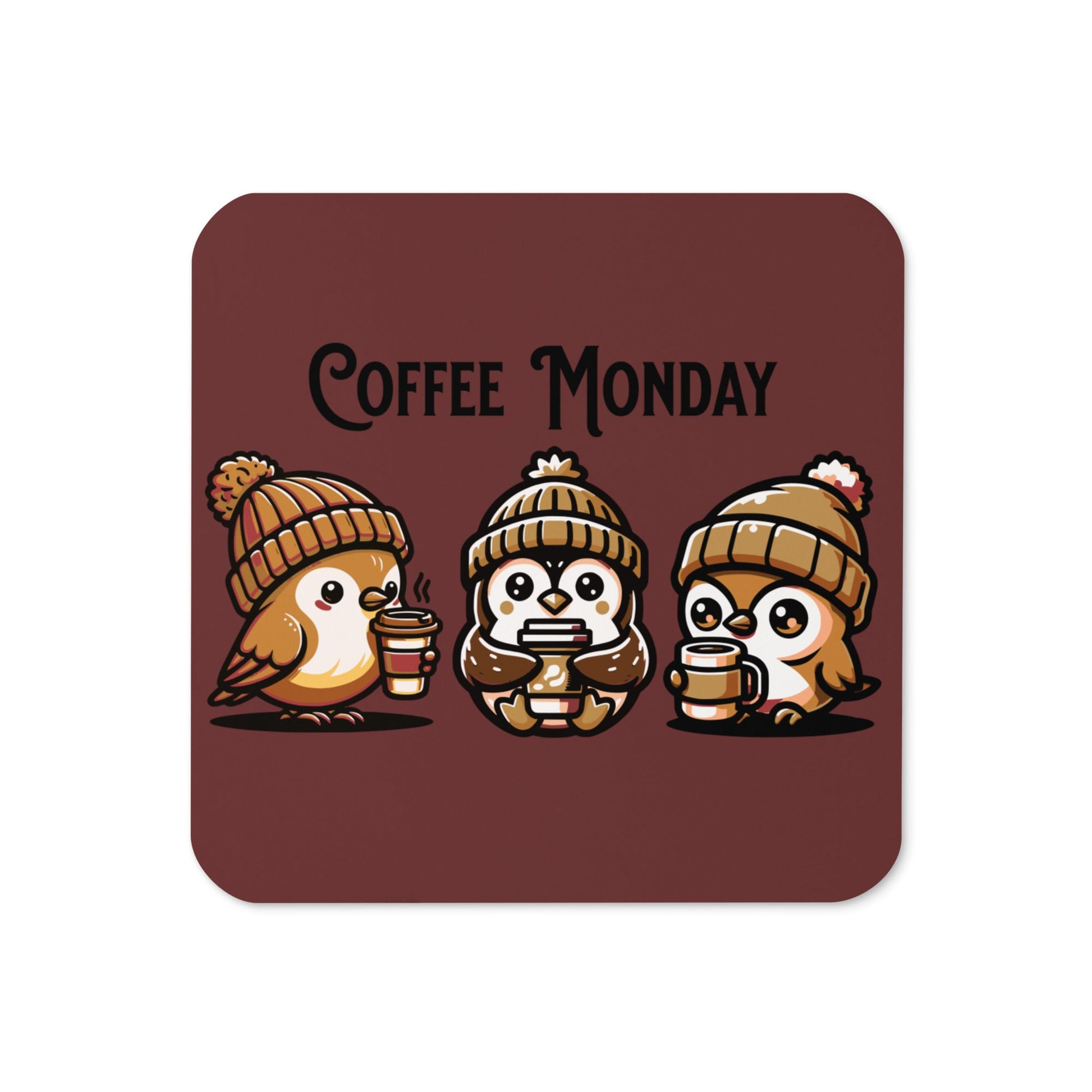 Coffee Monday (Brown) Cork - Back Coaster - Coasters - Discovery Co.