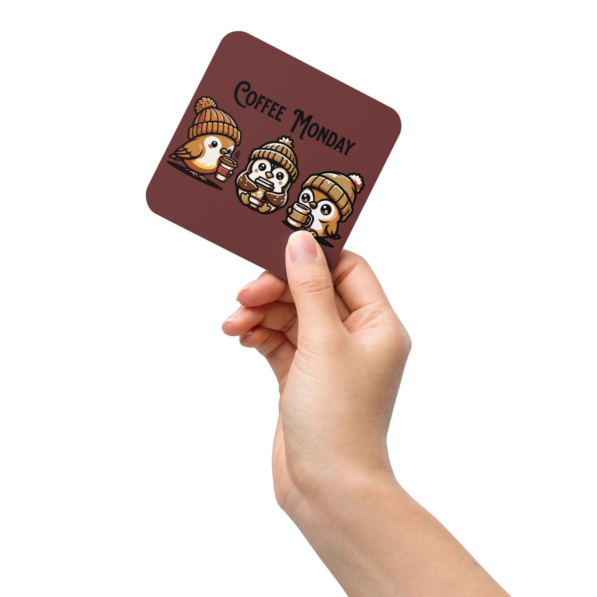 Coffee Monday (Brown) Cork - Back Coaster - Coasters - Discovery Co.