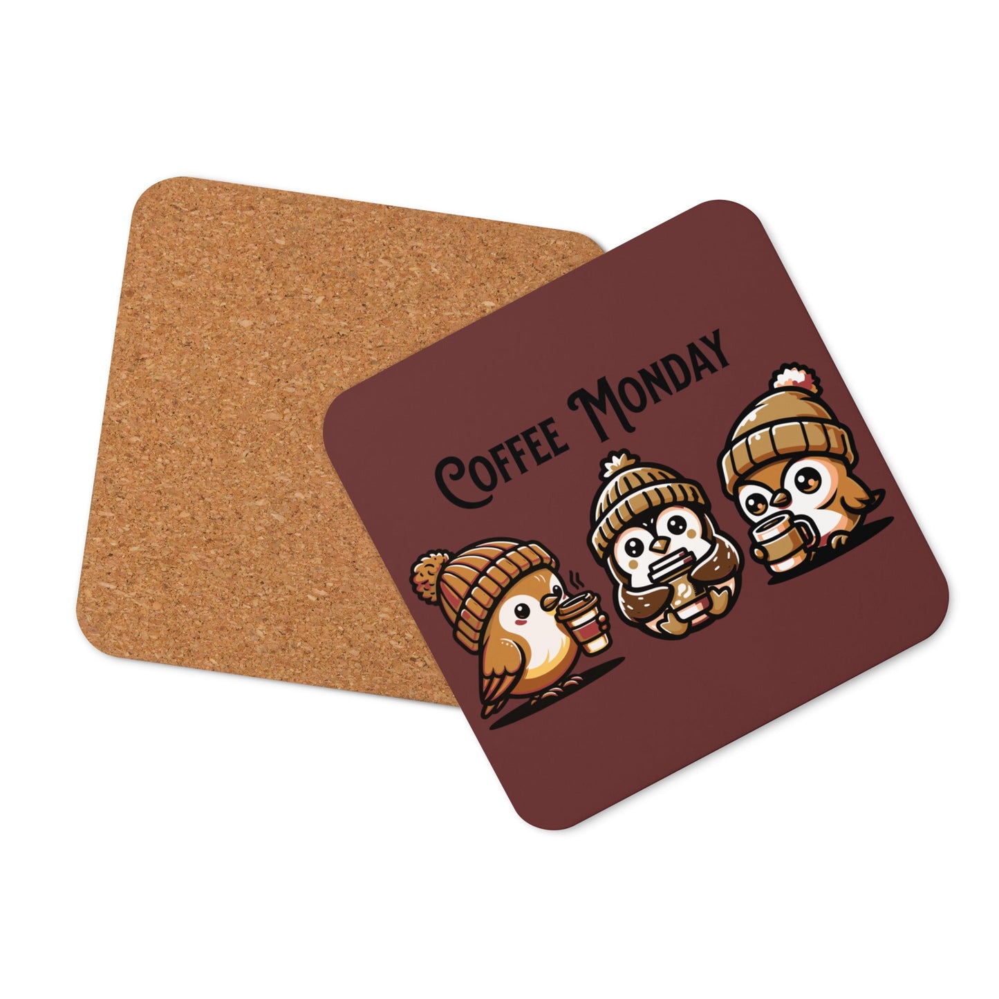 Coffee Monday (Brown) Cork - Back Coaster - Coasters - Discovery Co.