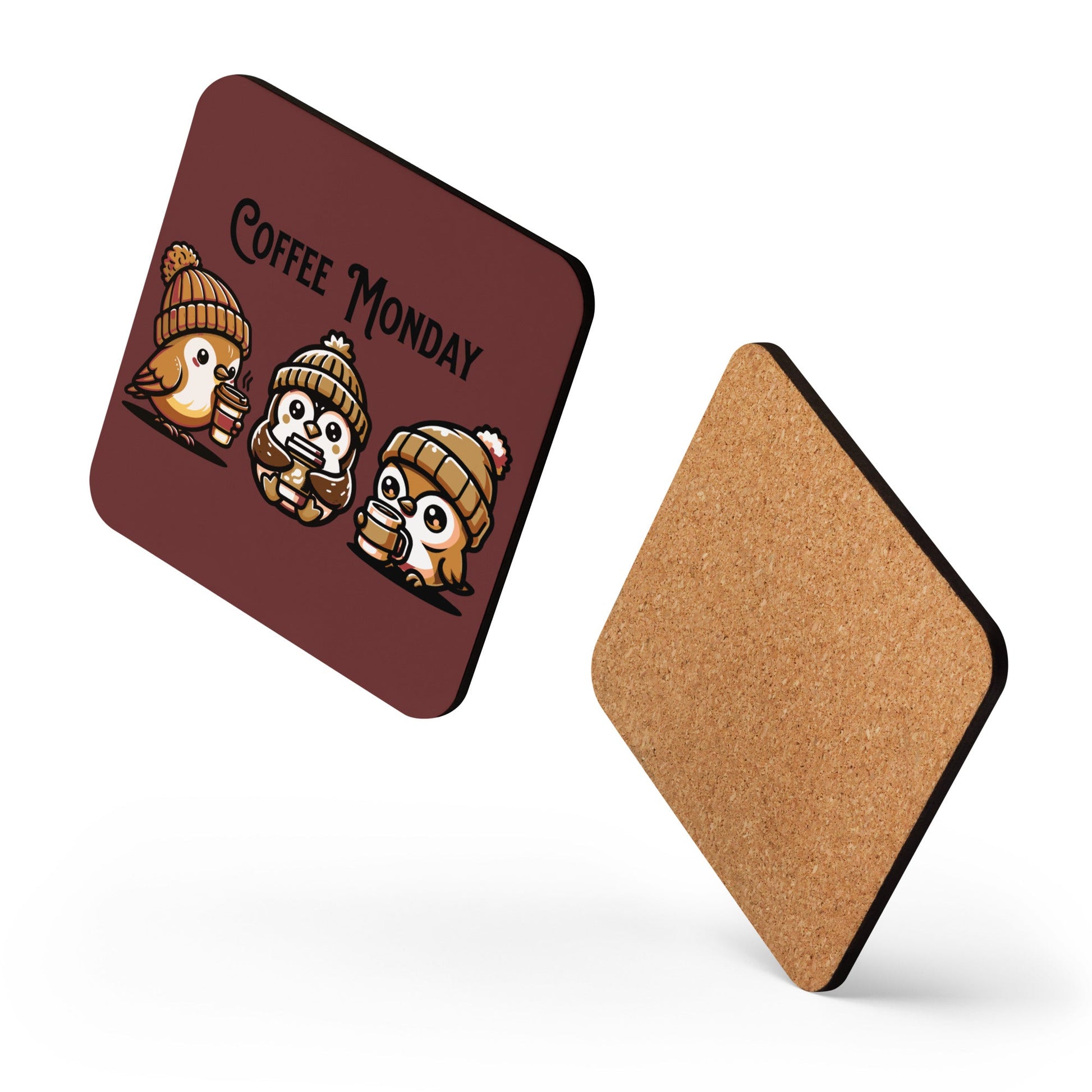 Coffee Monday (Brown) Cork - Back Coaster - Coasters - Discovery Co.