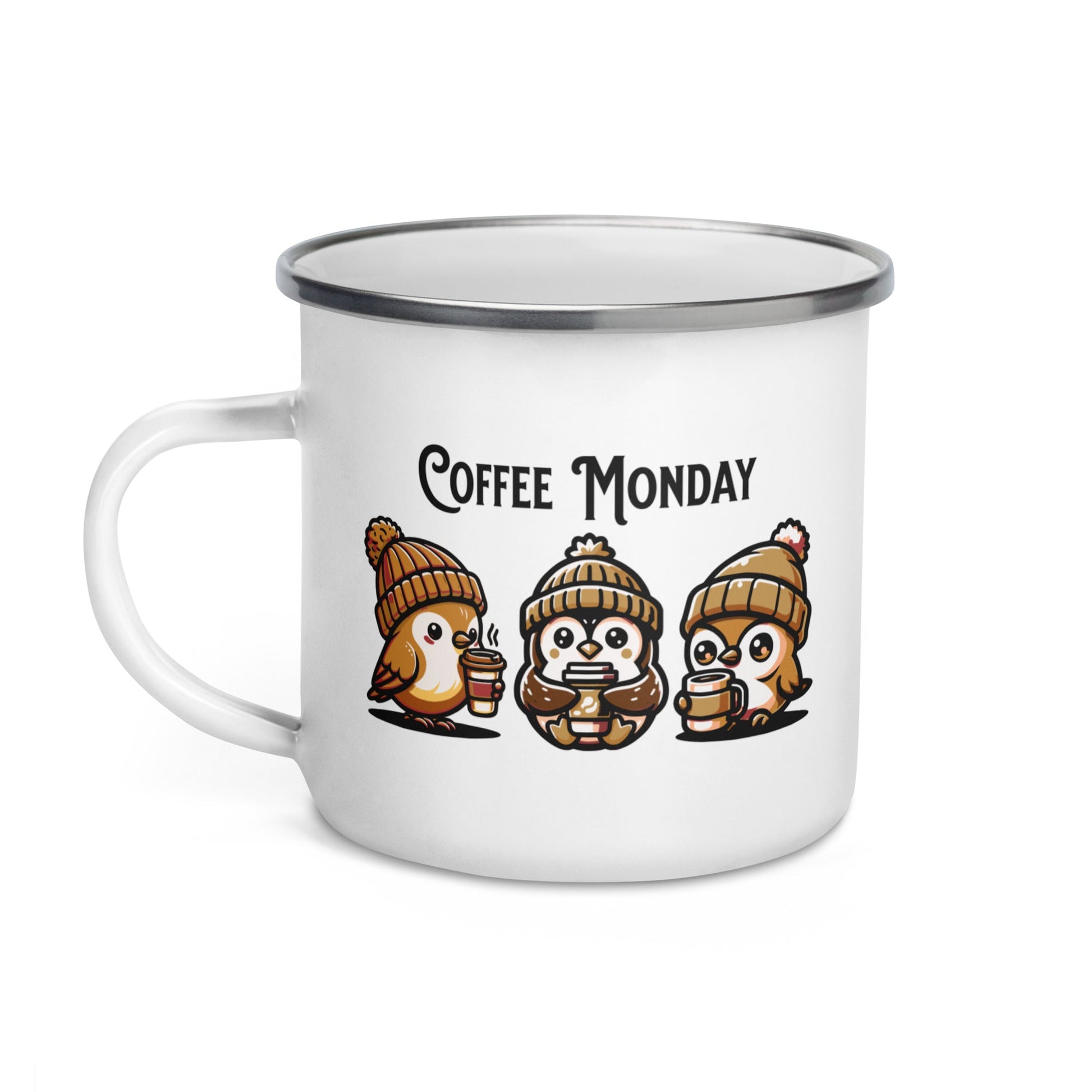 Coffee Monday (Brown) Enamel Mug - Mugs - Discovery Co.