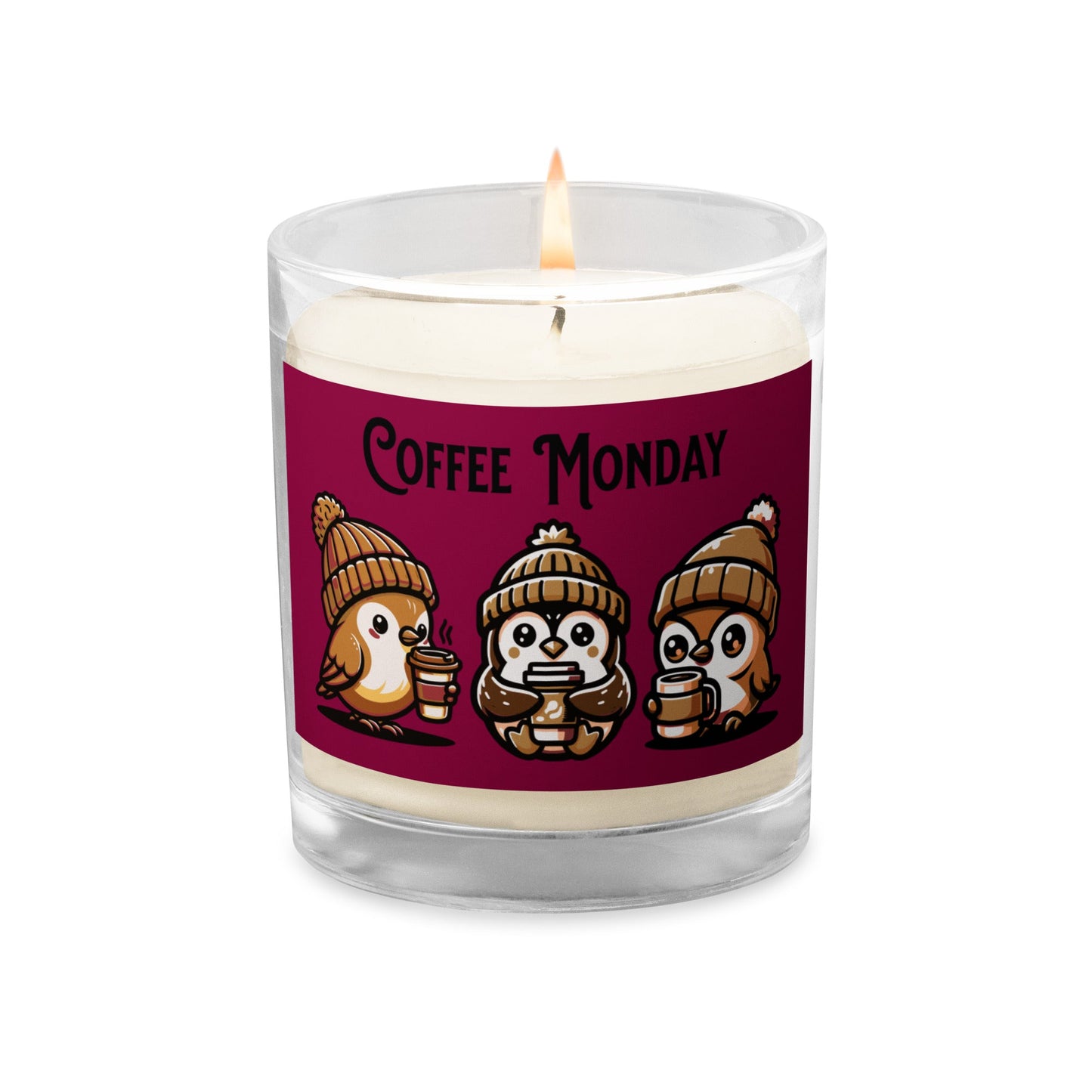 Coffee Monday (Brown) Glass Jar Soy Wax Candle - Candles - Discovery Co.