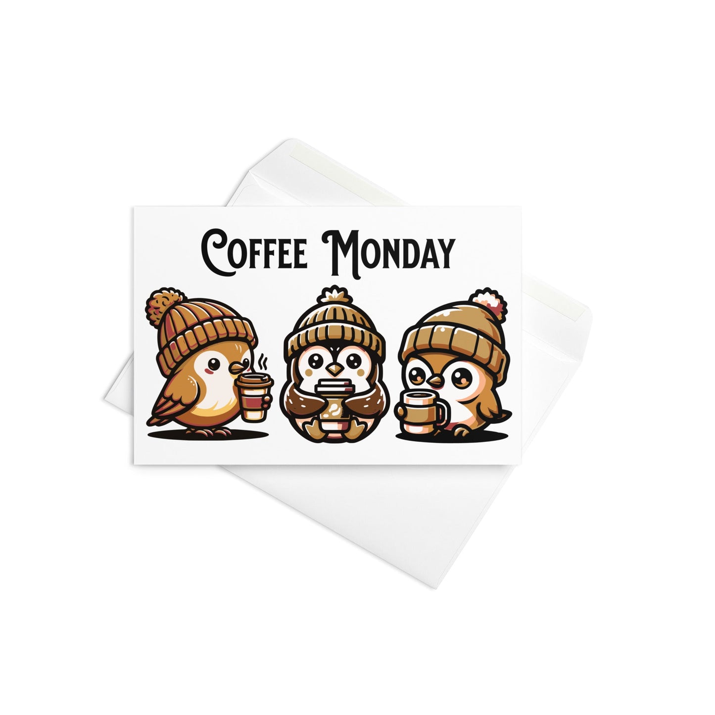 Coffee Monday (Brown) Greeting Card - Greeting Card - Discovery Co.