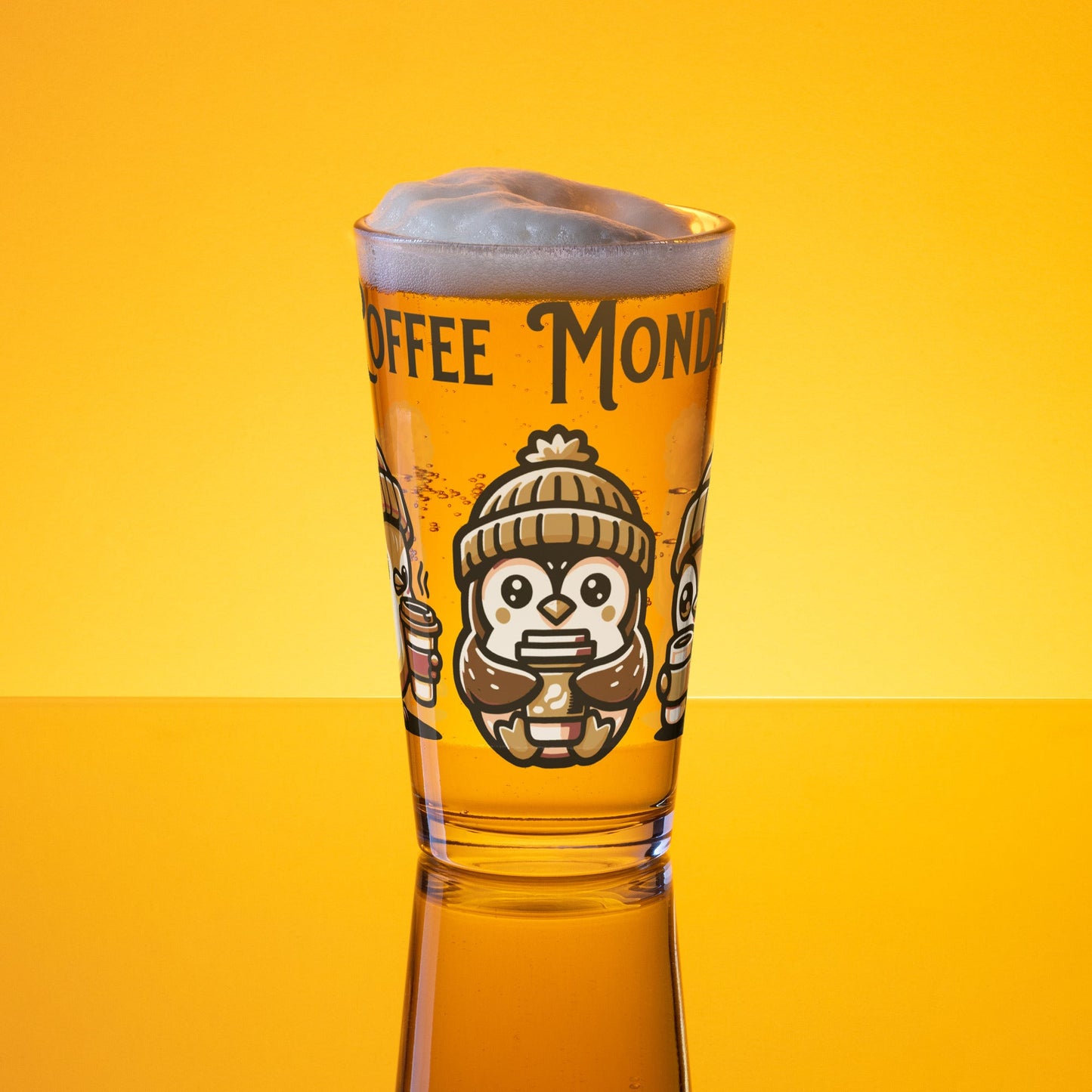 Coffee Monday (Brown) Pint Glass - Beer Glass - Discovery Co.