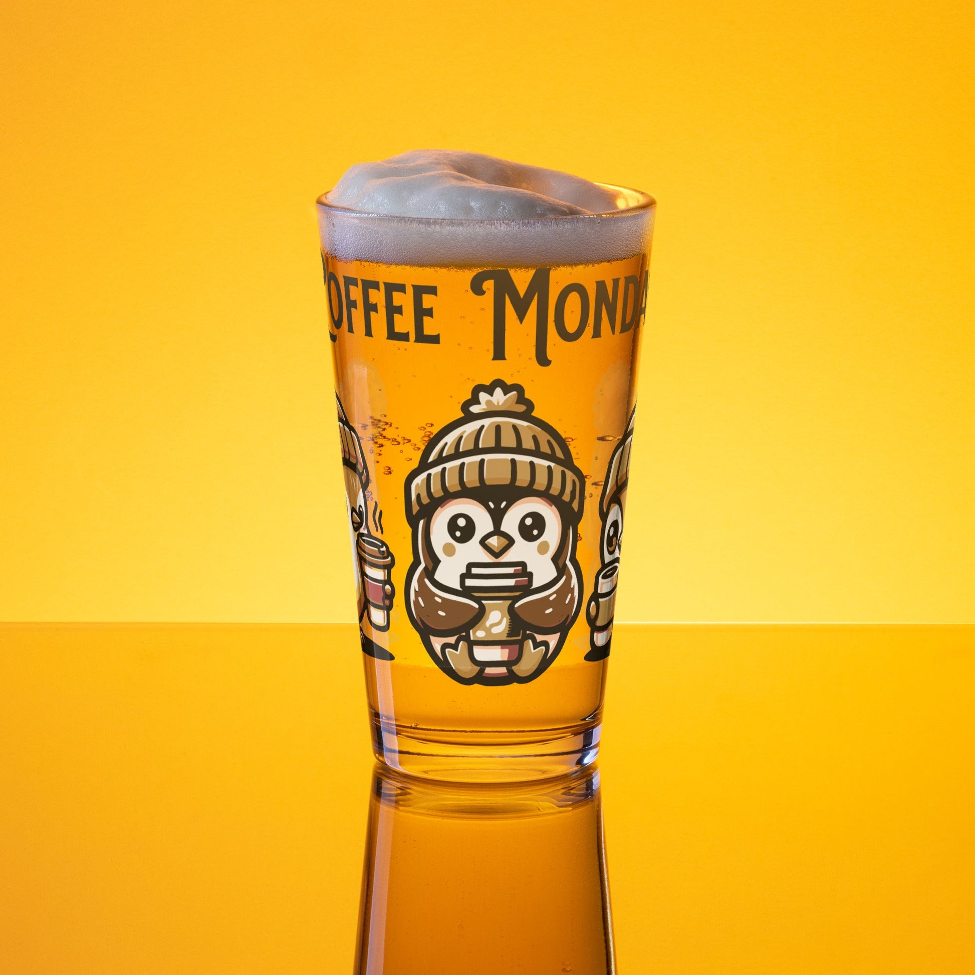 Coffee Monday (Brown) Pint Glass - Beer Glass - Discovery Co.