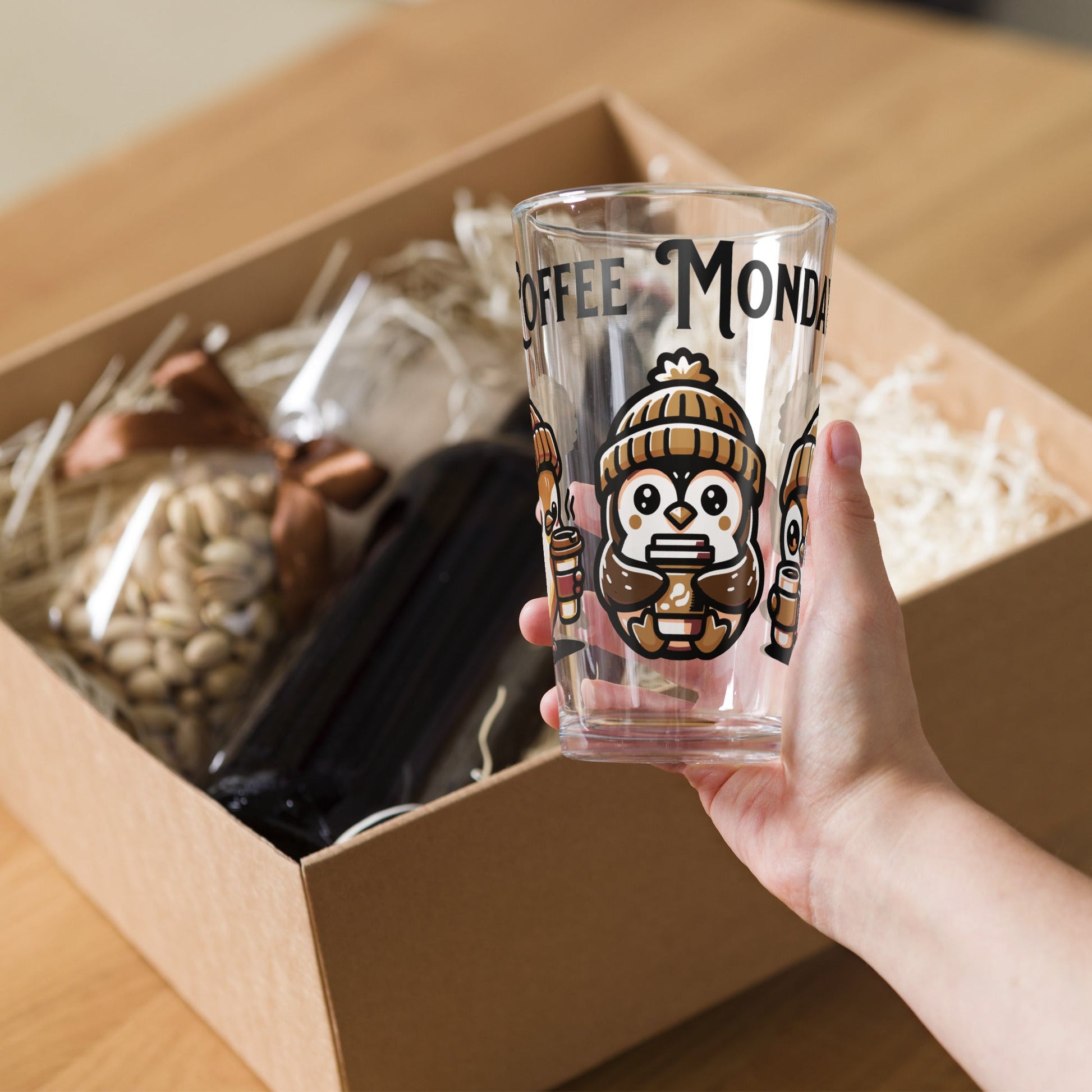 Coffee Monday (Brown) Pint Glass - Beer Glass - Discovery Co.