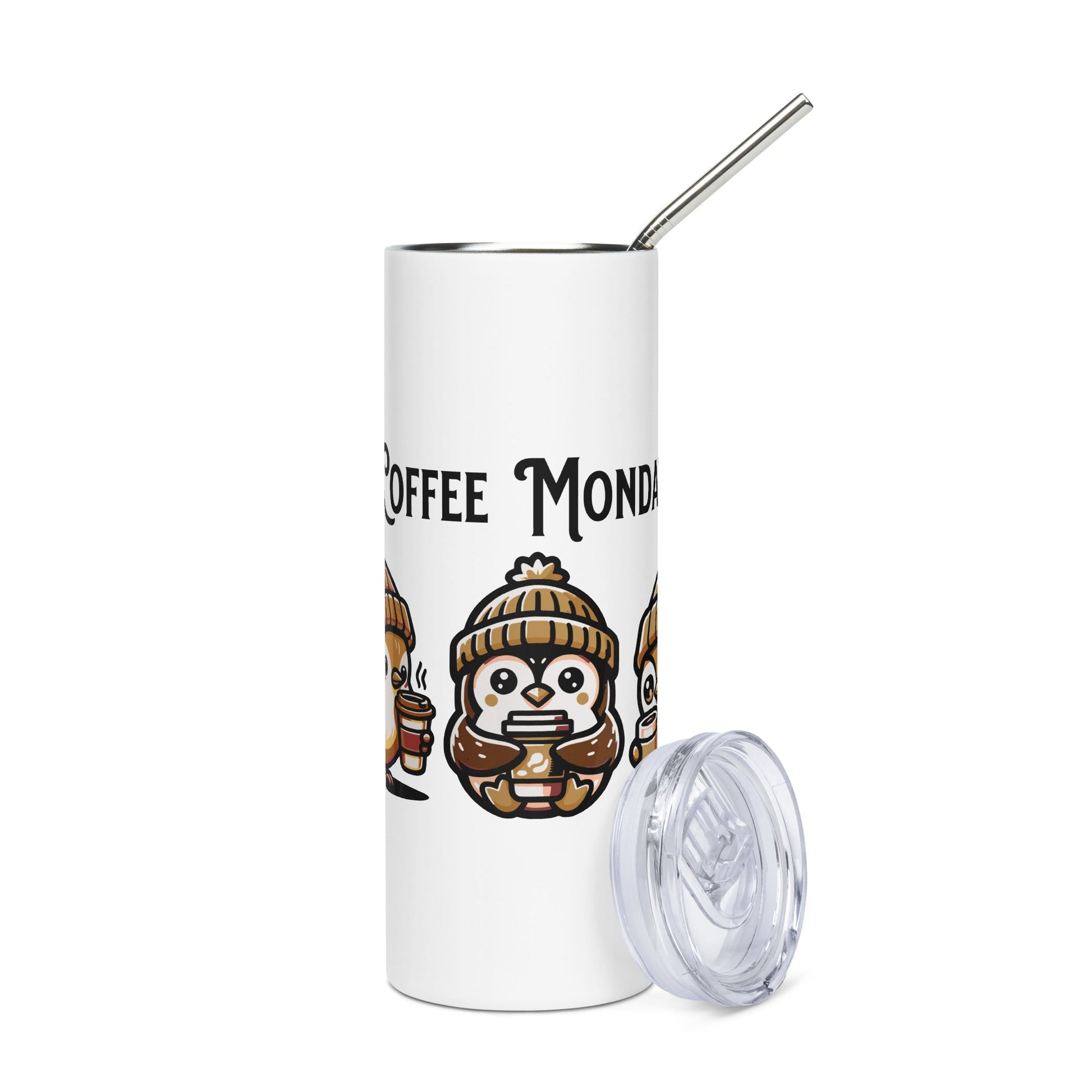 Coffee Monday (Brown) Stainless Steel Tumbler - Steel Tumbler - Discovery Co.