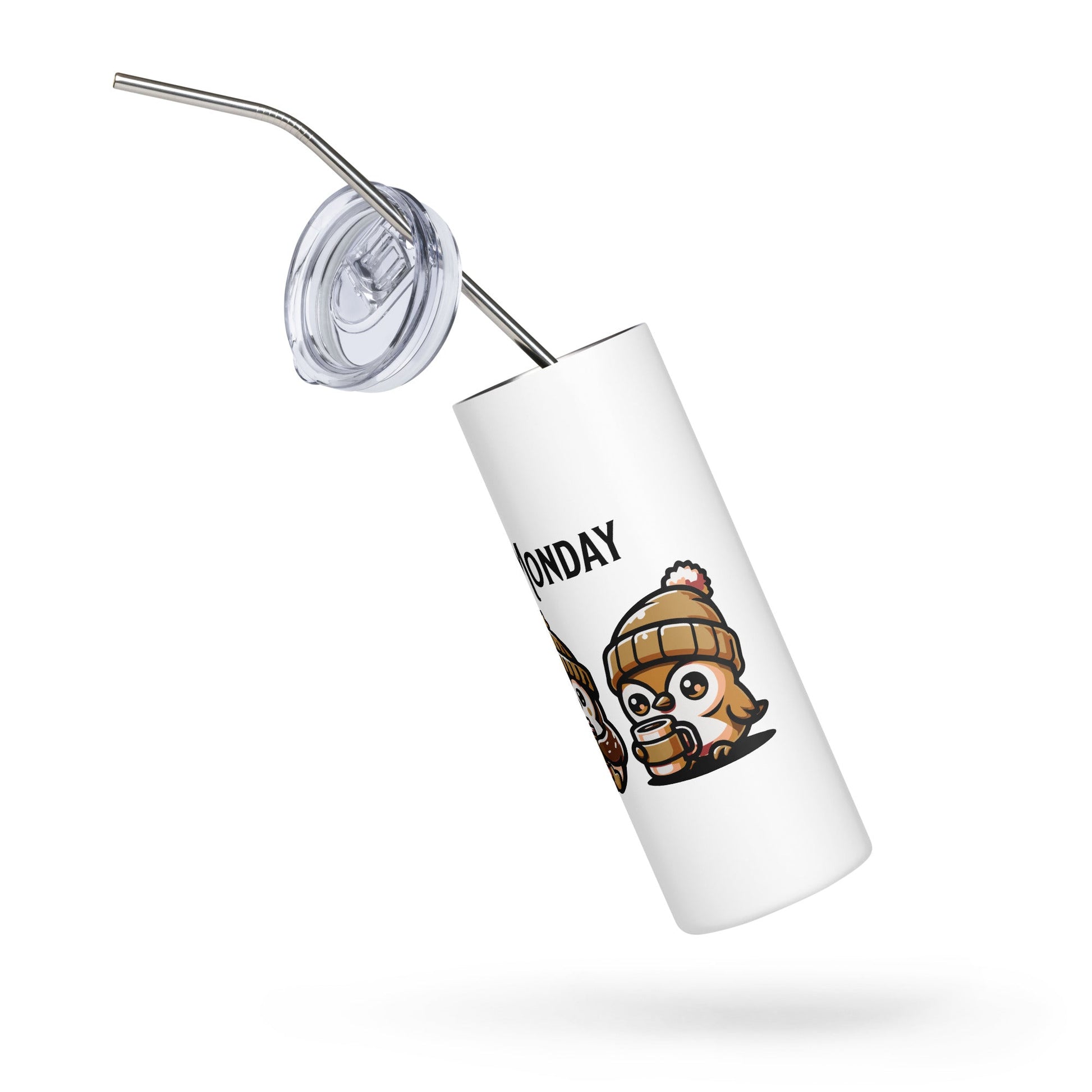Coffee Monday (Brown) Stainless Steel Tumbler - Steel Tumbler - Discovery Co.