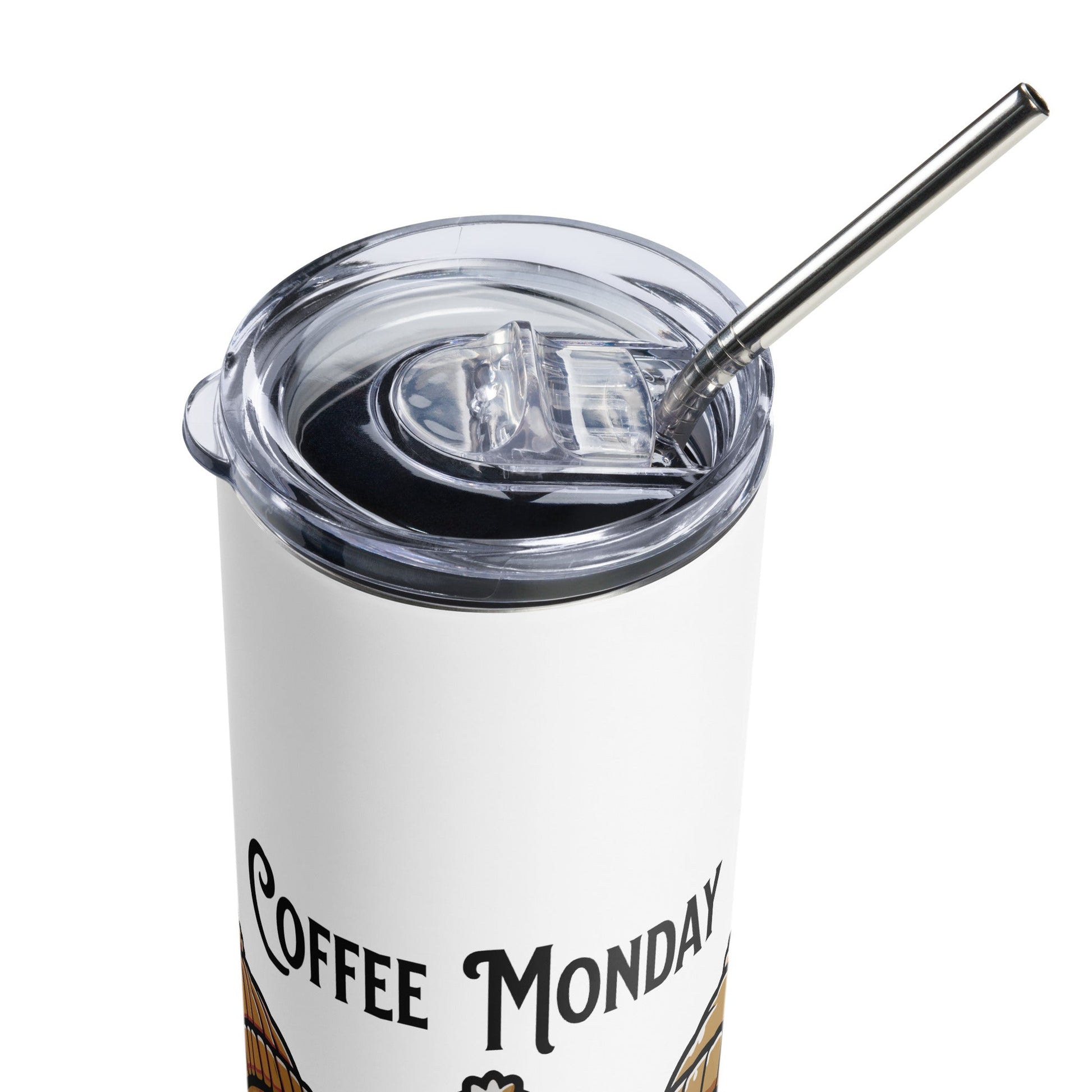 Coffee Monday (Brown) Stainless Steel Tumbler - Steel Tumbler - Discovery Co.