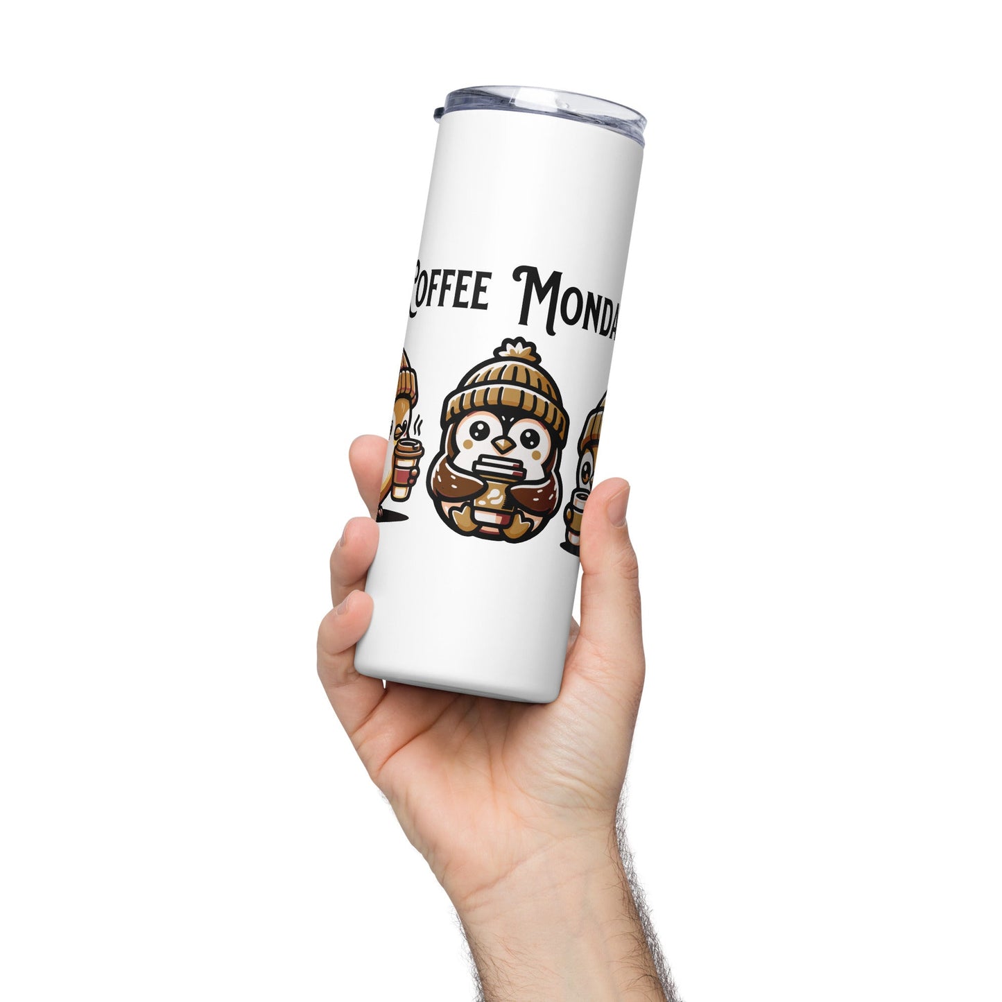 Coffee Monday (Brown) Stainless Steel Tumbler - Steel Tumbler - Discovery Co.
