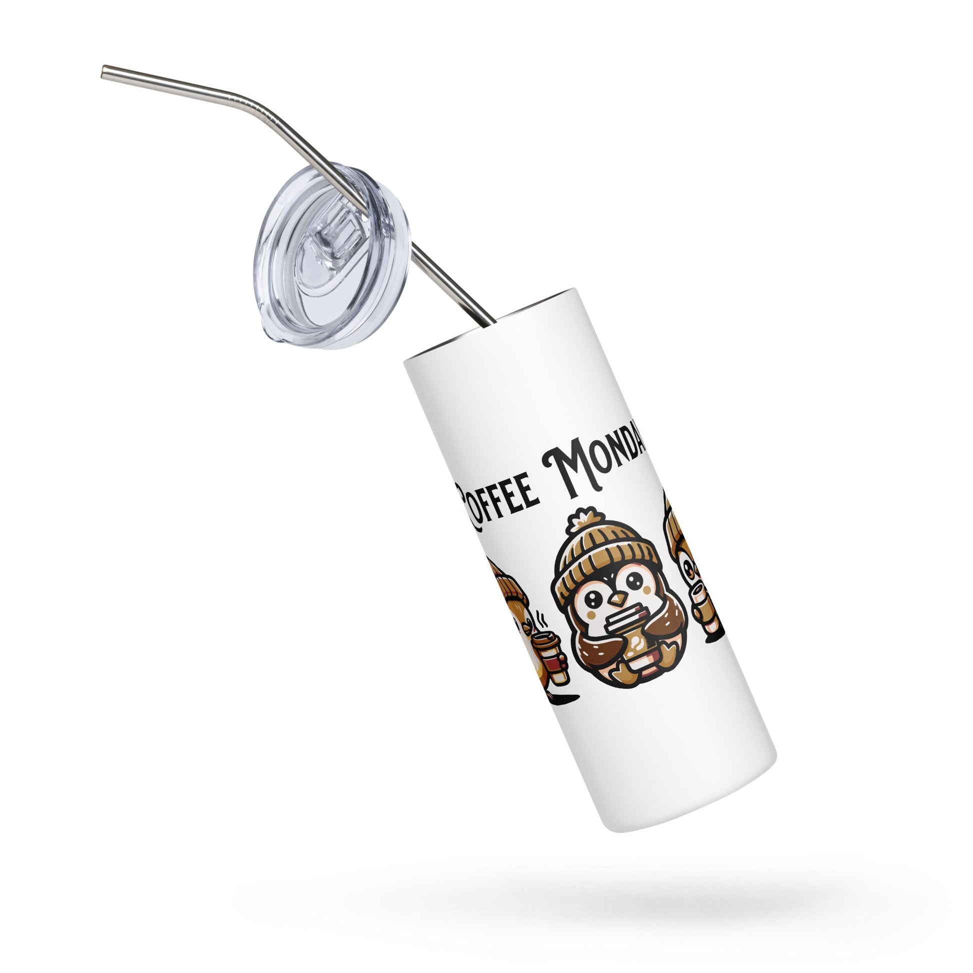 Coffee Monday (Brown) Stainless Steel Tumbler - Steel Tumbler - Discovery Co.