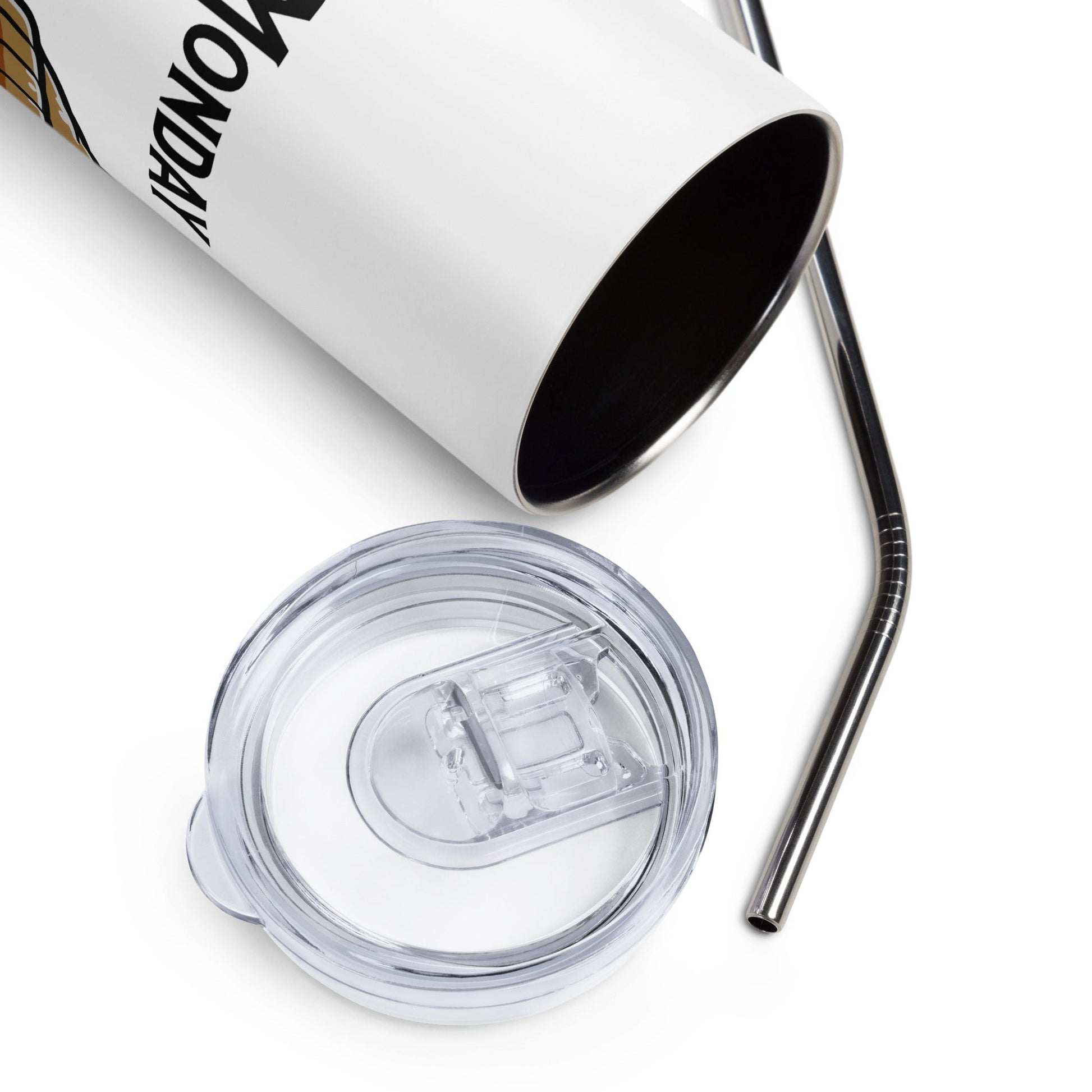 Coffee Monday (Brown) Stainless Steel Tumbler - Steel Tumbler - Discovery Co.