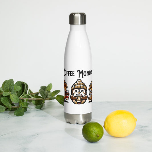 Coffee Monday (Brown) Stainless Steel Water Bottle - Stainless Steel Water Bottle - Discovery Co.