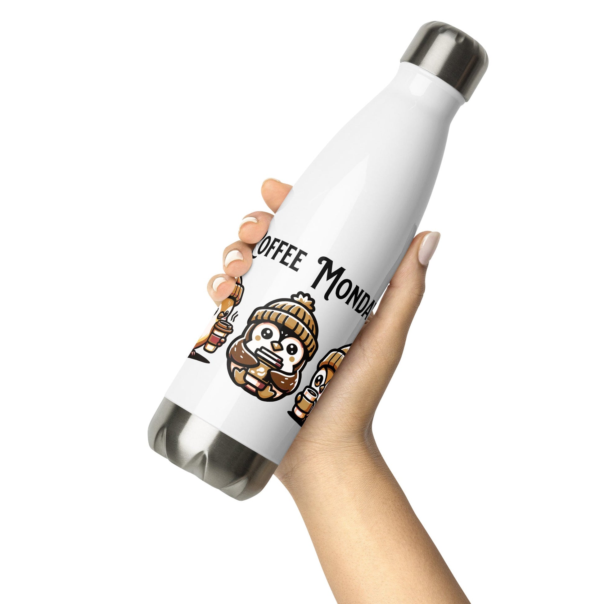 Coffee Monday (Brown) Stainless Steel Water Bottle - Stainless Steel Water Bottle - Discovery Co.