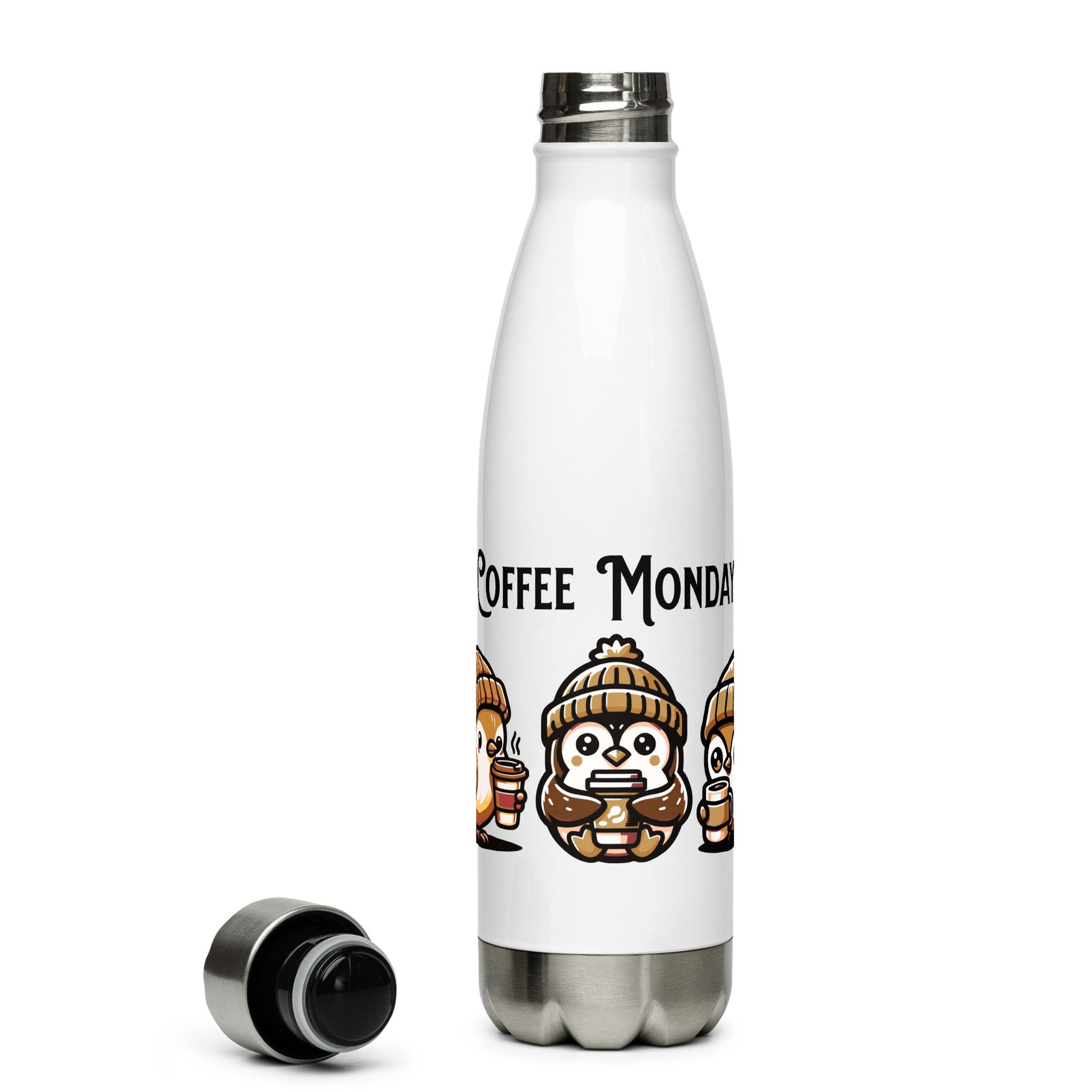 Coffee Monday (Brown) Stainless Steel Water Bottle - Stainless Steel Water Bottle - Discovery Co.