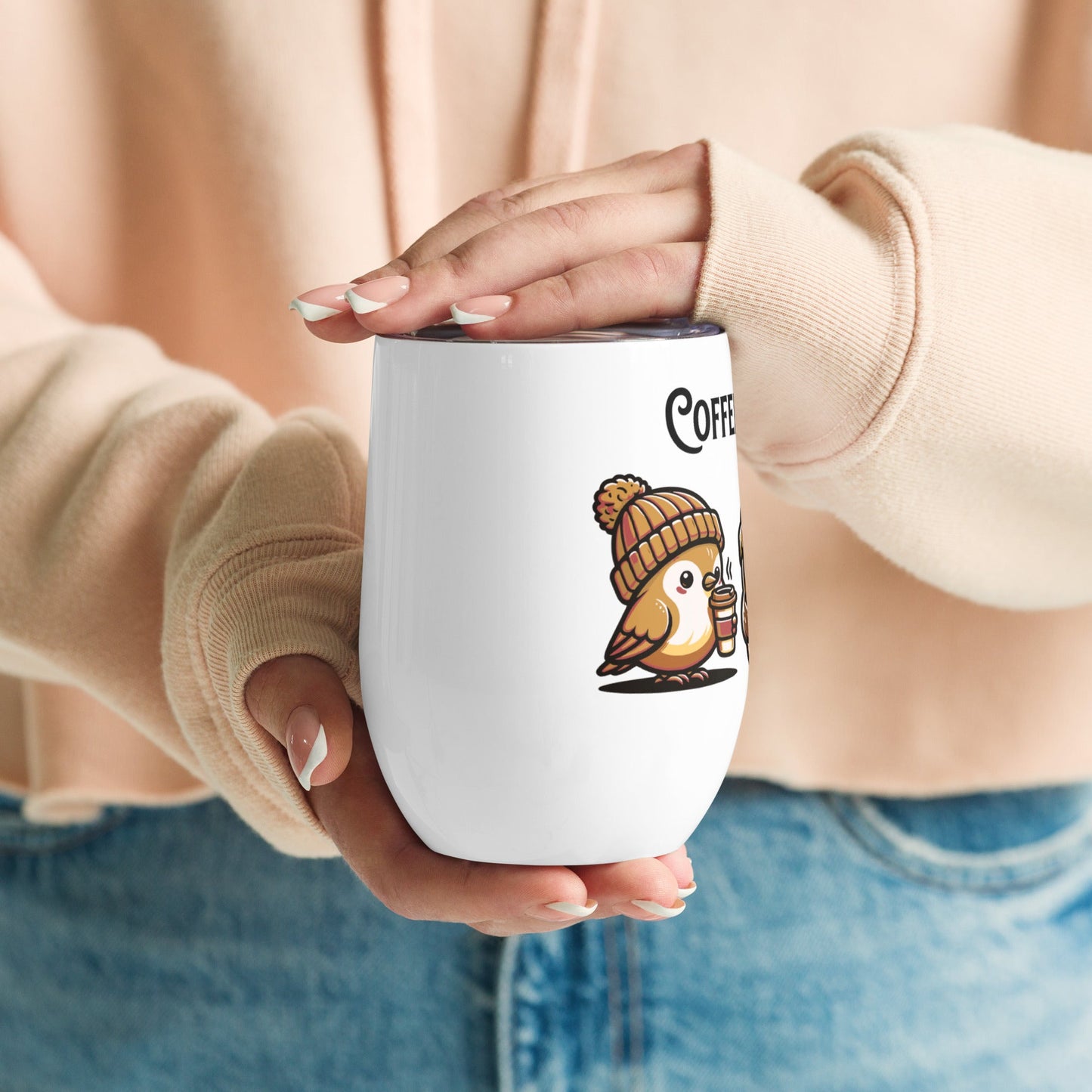 Coffee Monday (Brown) Stainless Steel Wine Tumbler - Steel Tumbler - Discovery Co.