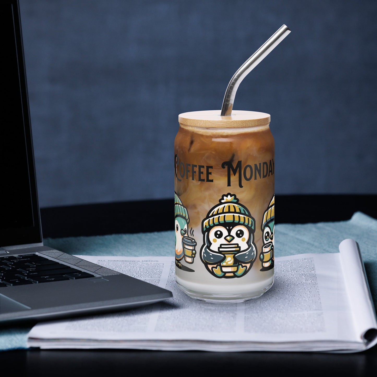 Coffee Monday (Green) Can - Shaped Glass - Can - Shaped Glass - Discovery Co.