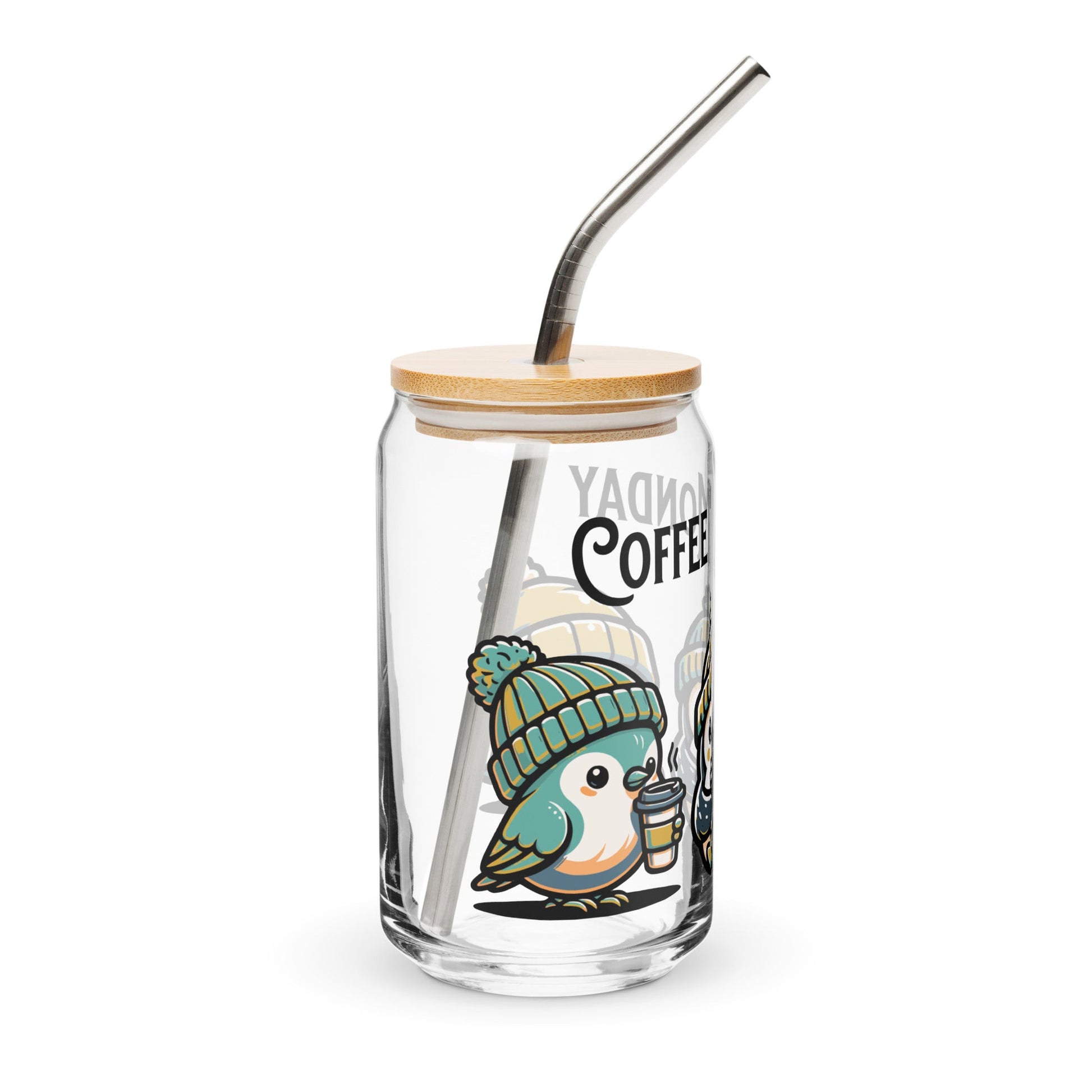 Coffee Monday (Green) Can - Shaped Glass - Can - Shaped Glass - Discovery Co.