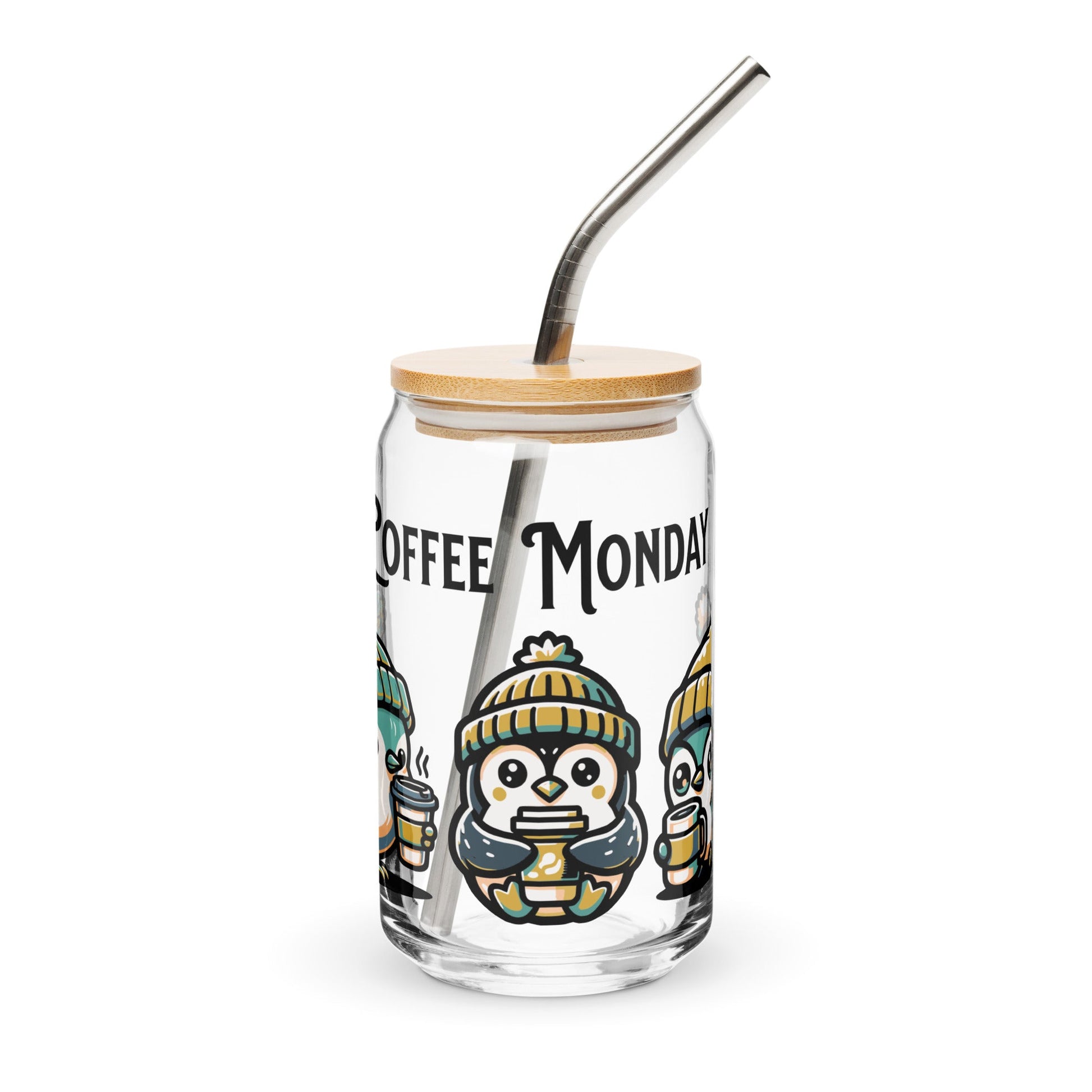 Coffee Monday (Green) Can - Shaped Glass - Can - Shaped Glass - Discovery Co.